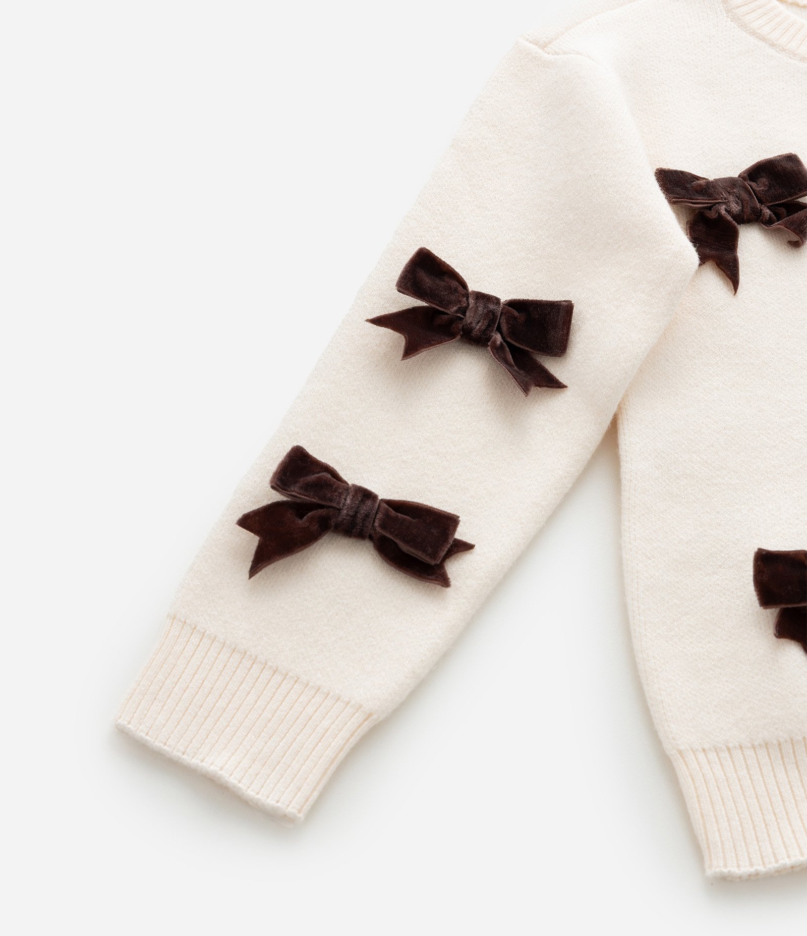 Suéter Infantil com Laços Aplicados – Tam 1 a 5/6 Off White 6