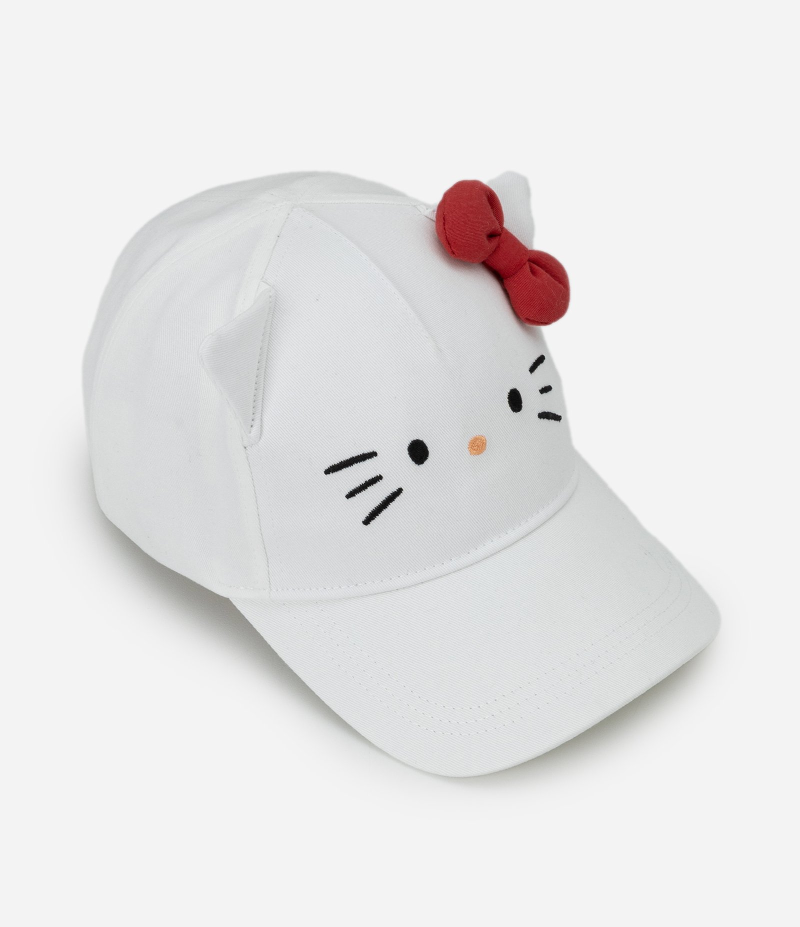 Boné Infantil em Algodão com Orelhinhas 3D Hello Kitty Branco 1