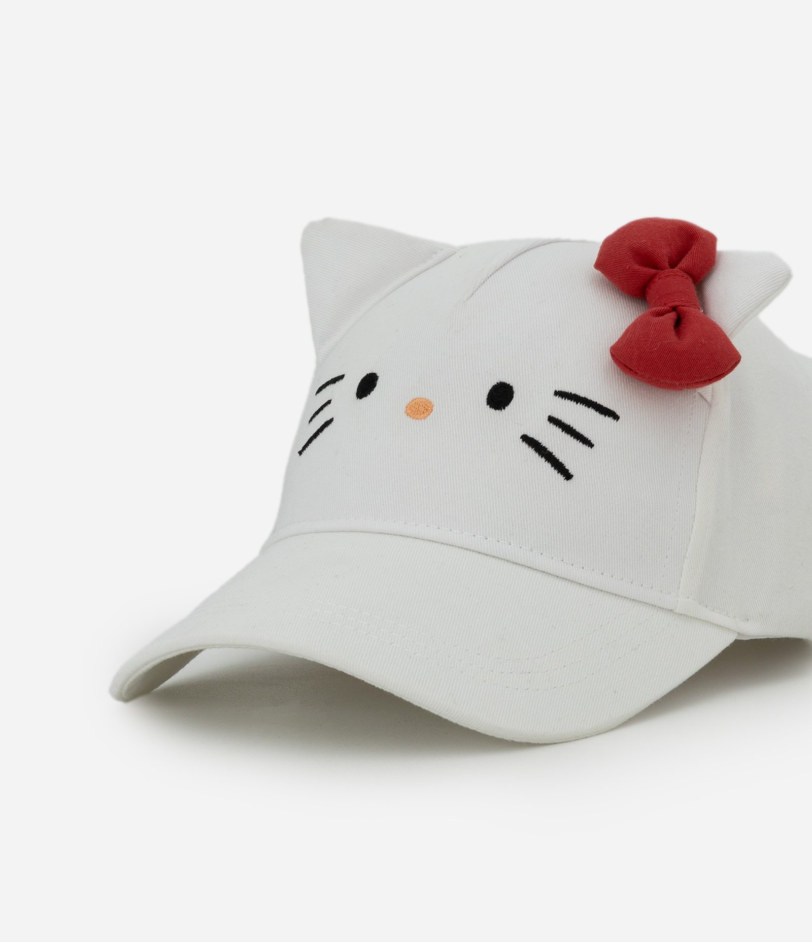 Boné Infantil em Algodão com Orelhinhas 3D Hello Kitty Branco 4