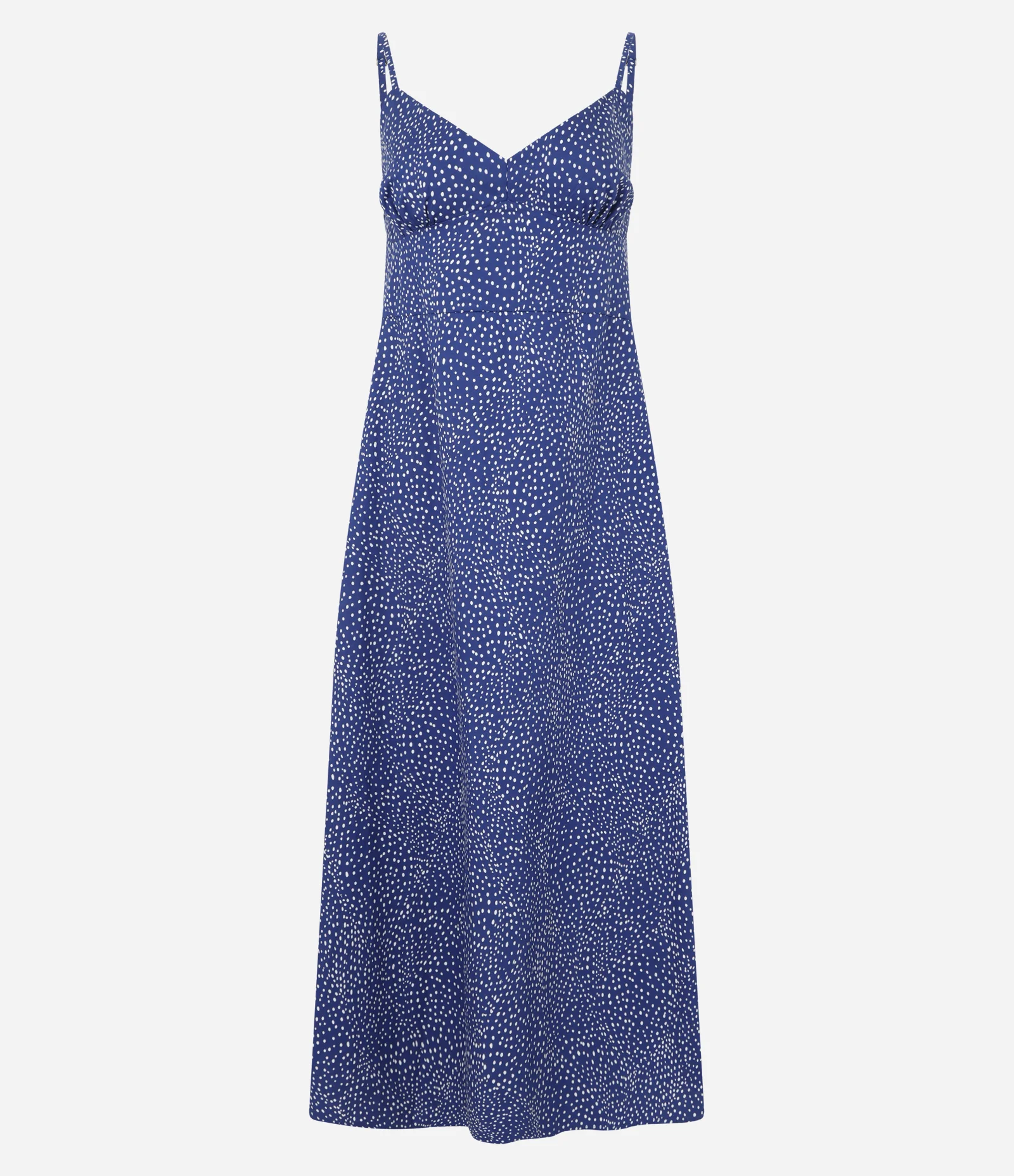 Vestido Midi com Alças Finas e Estampa Poá Azul 4
