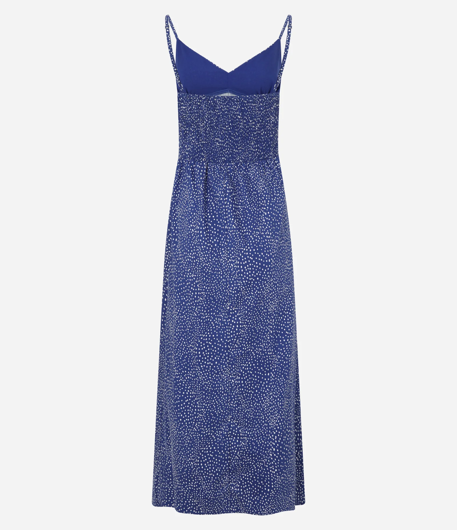 Vestido Midi com Alças Finas e Estampa Poá Azul 6