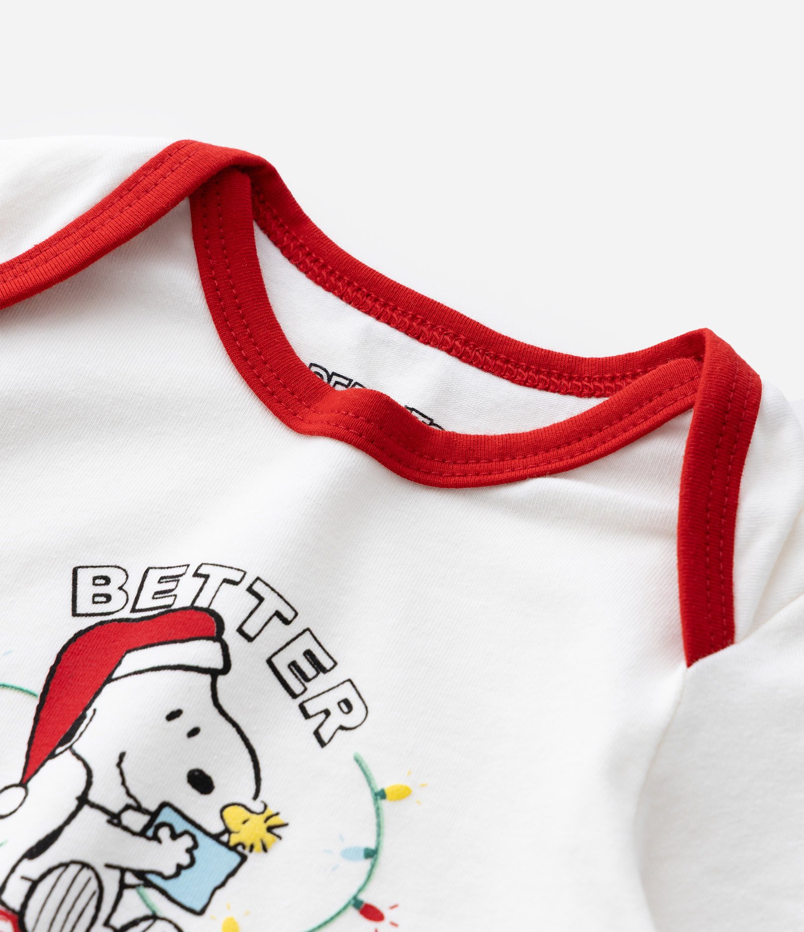 Body Infantil com Estampa de Natal Snoopy - Tam 0 a 18 Meses Branco 5