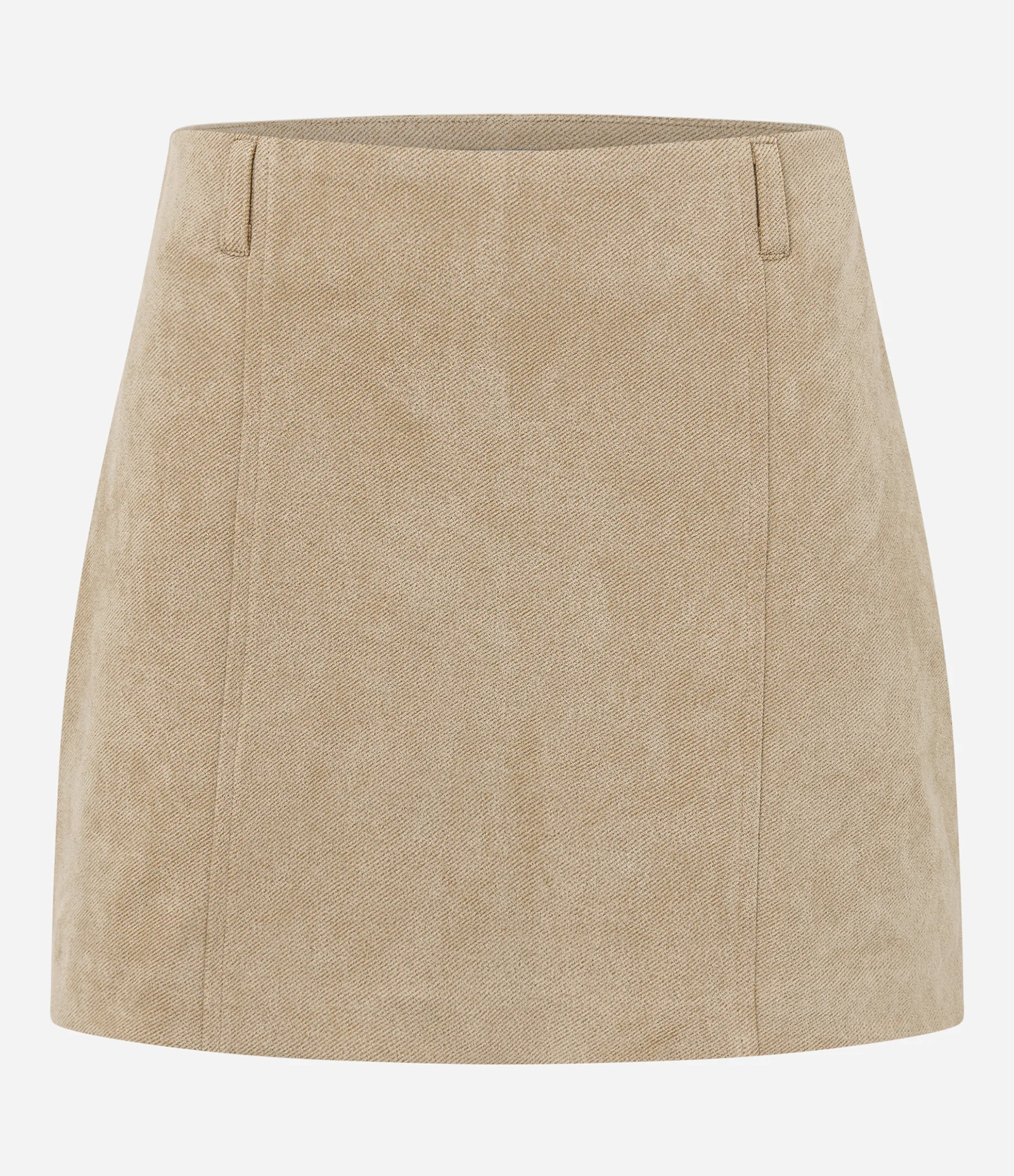 Short Saia Curto em Suede Bege 1