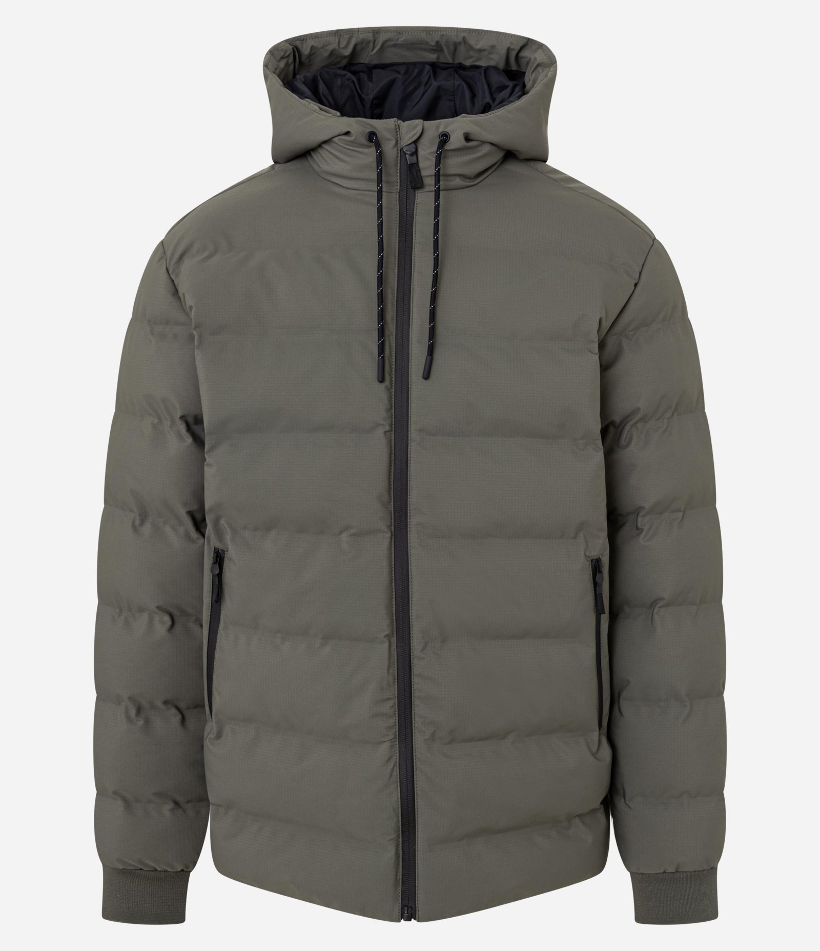 Jaqueta Puffer Esportiva sem Costura com Capuz Verde 5