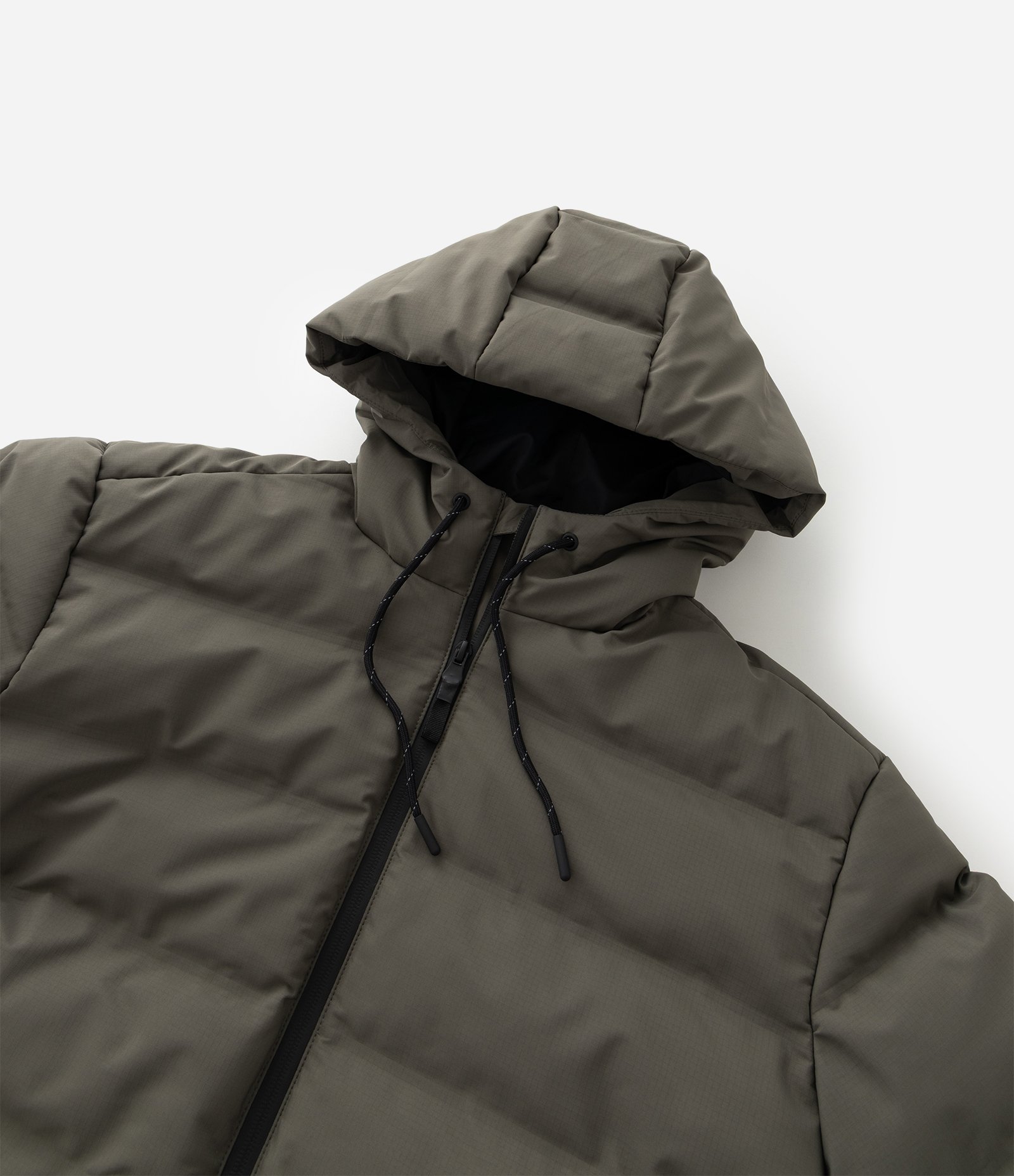 Jaqueta Puffer Esportiva sem Costura com Capuz Verde 7