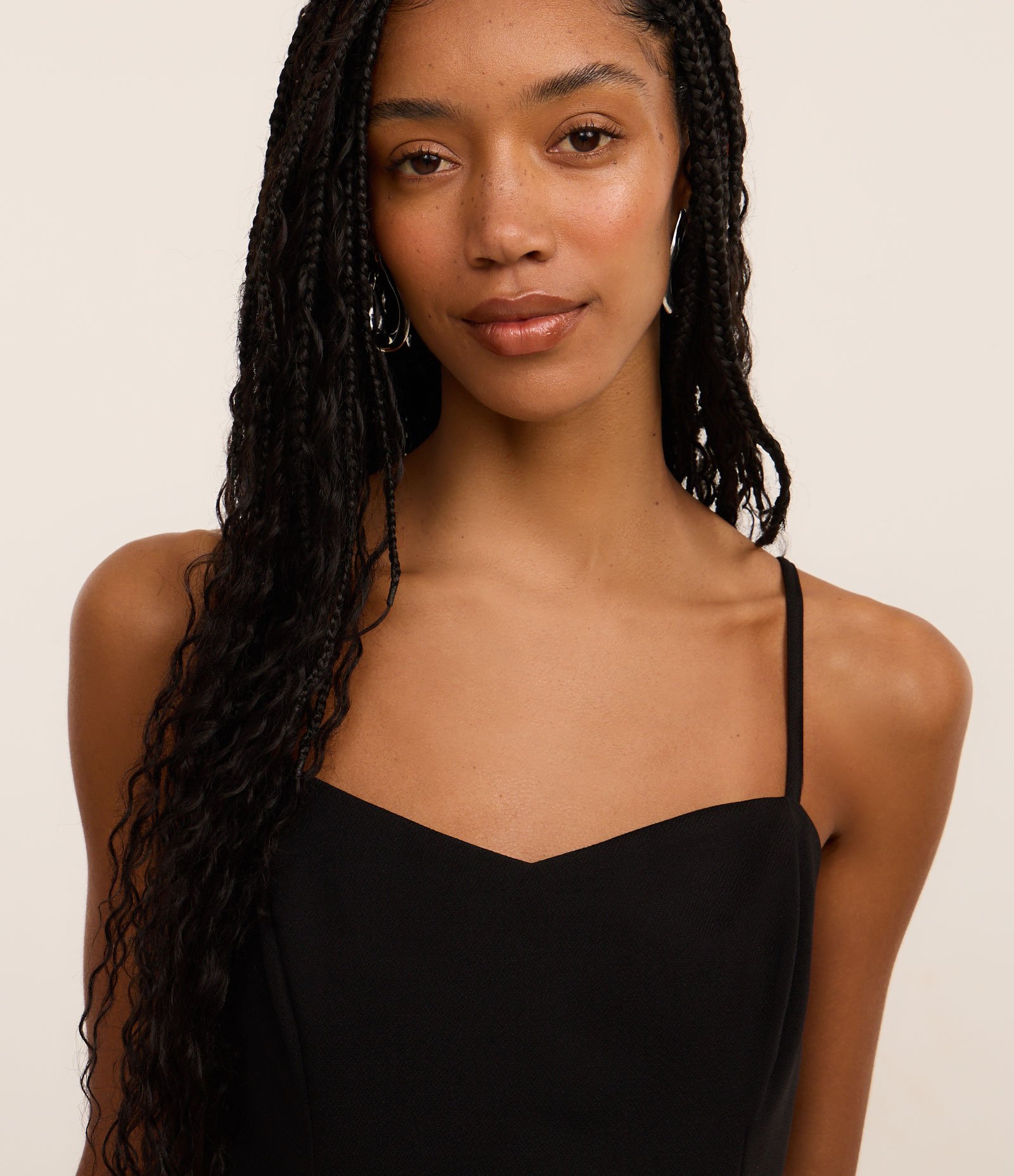 Vestido Evasê New Midi em Chiffon Preto 2