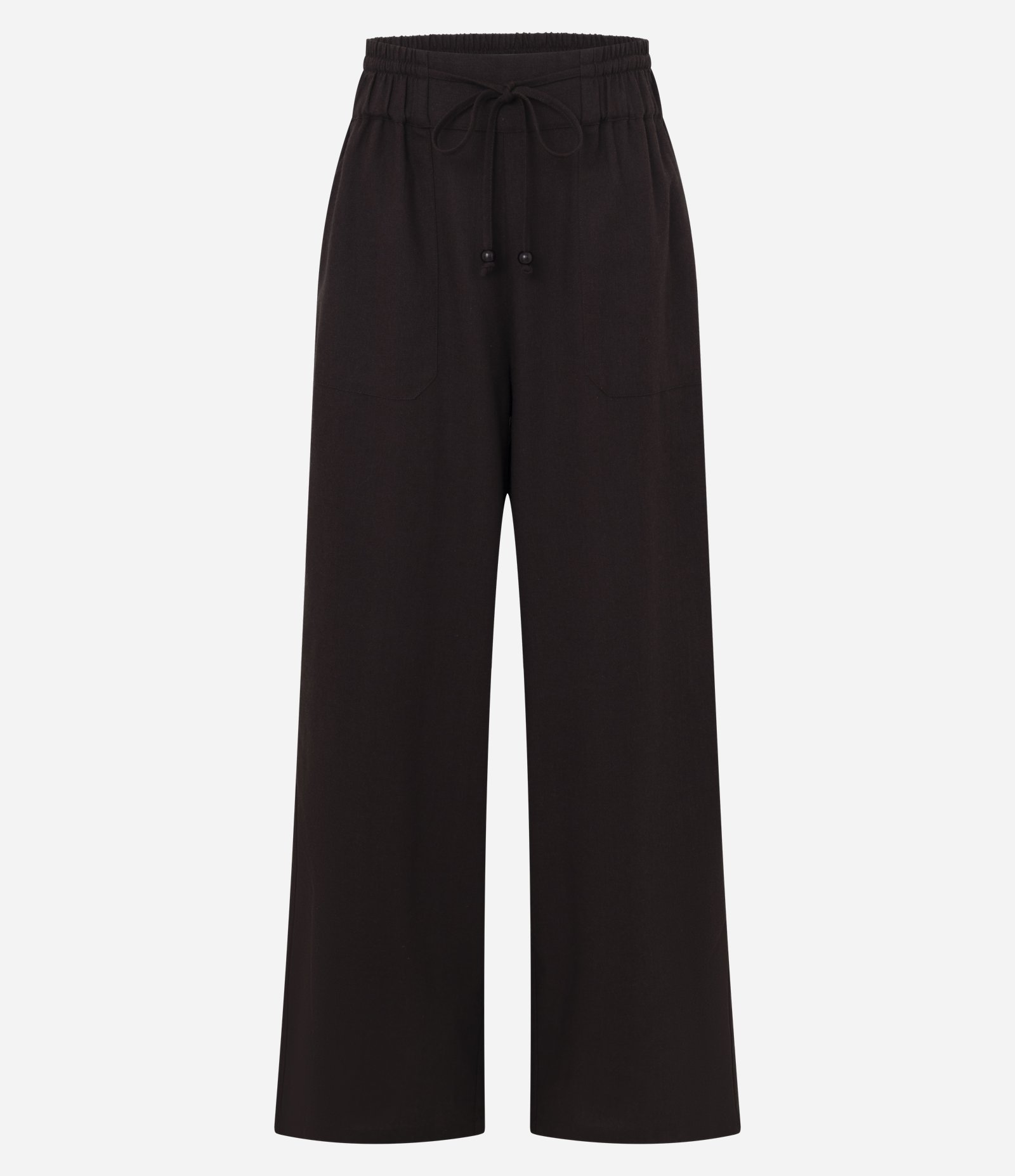 Calça Wide Leg em Viscolinho com Amarração Marrom Intenso 6