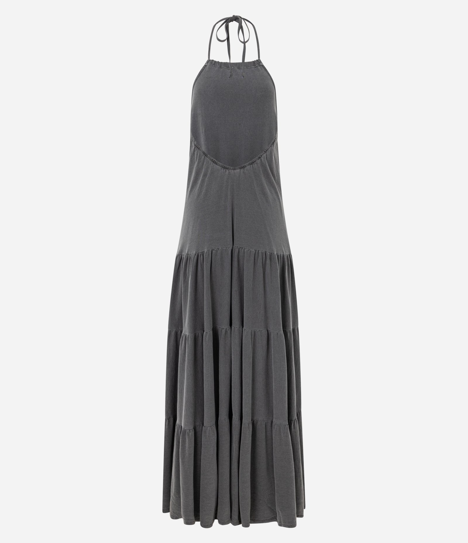 Vestido Evasê Frente Única em Algodão com Franzidos Perto Estonado 6