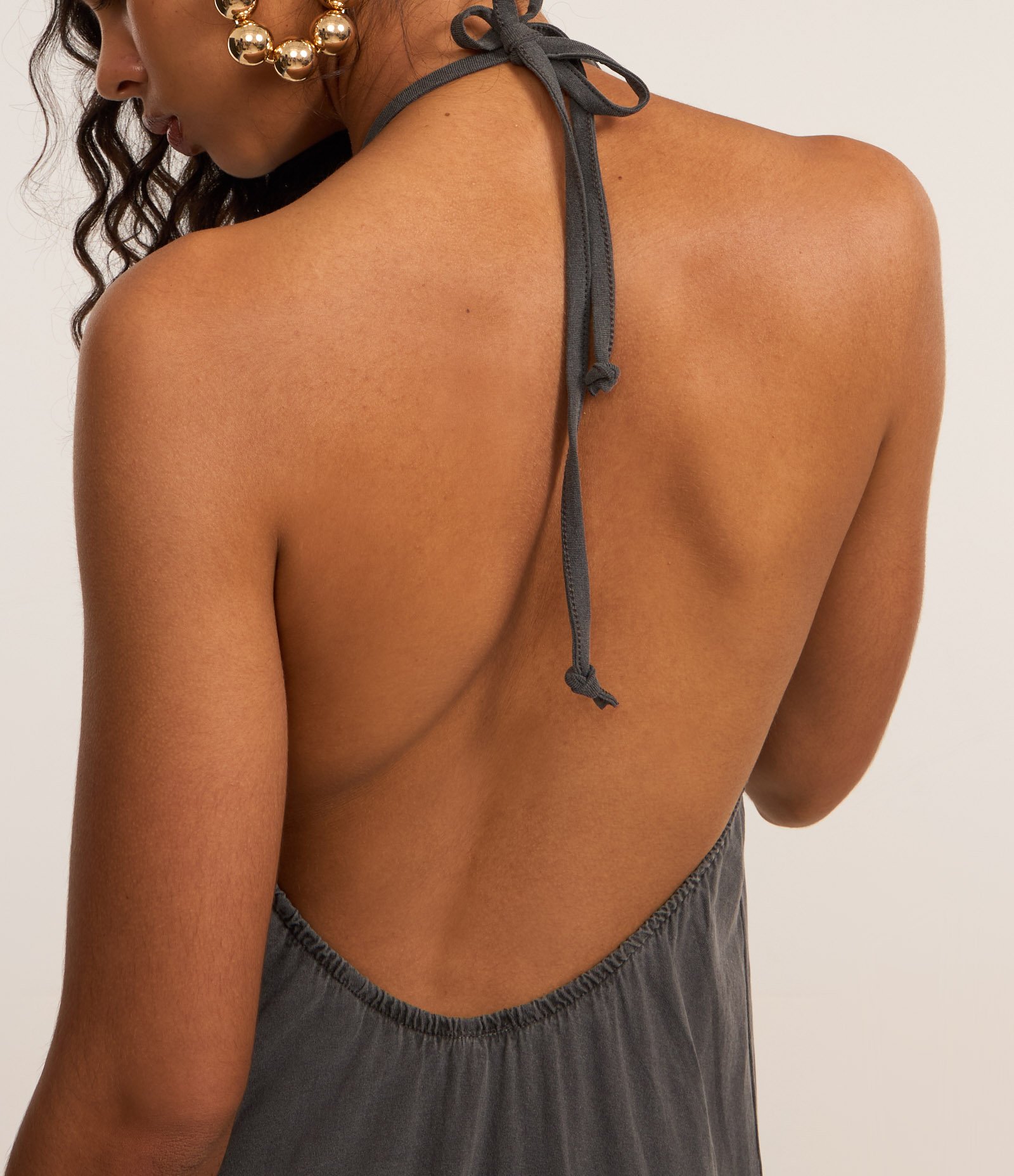 Vestido Evasê Frente Única em Algodão com Franzidos Perto Estonado 4