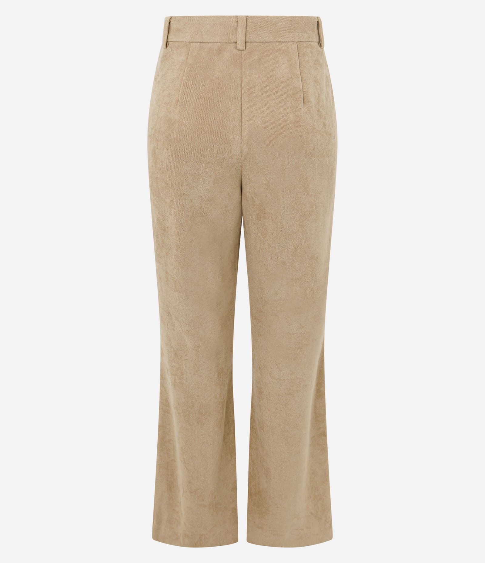 Calça Flare em Suede com Recorte Central Bege 8