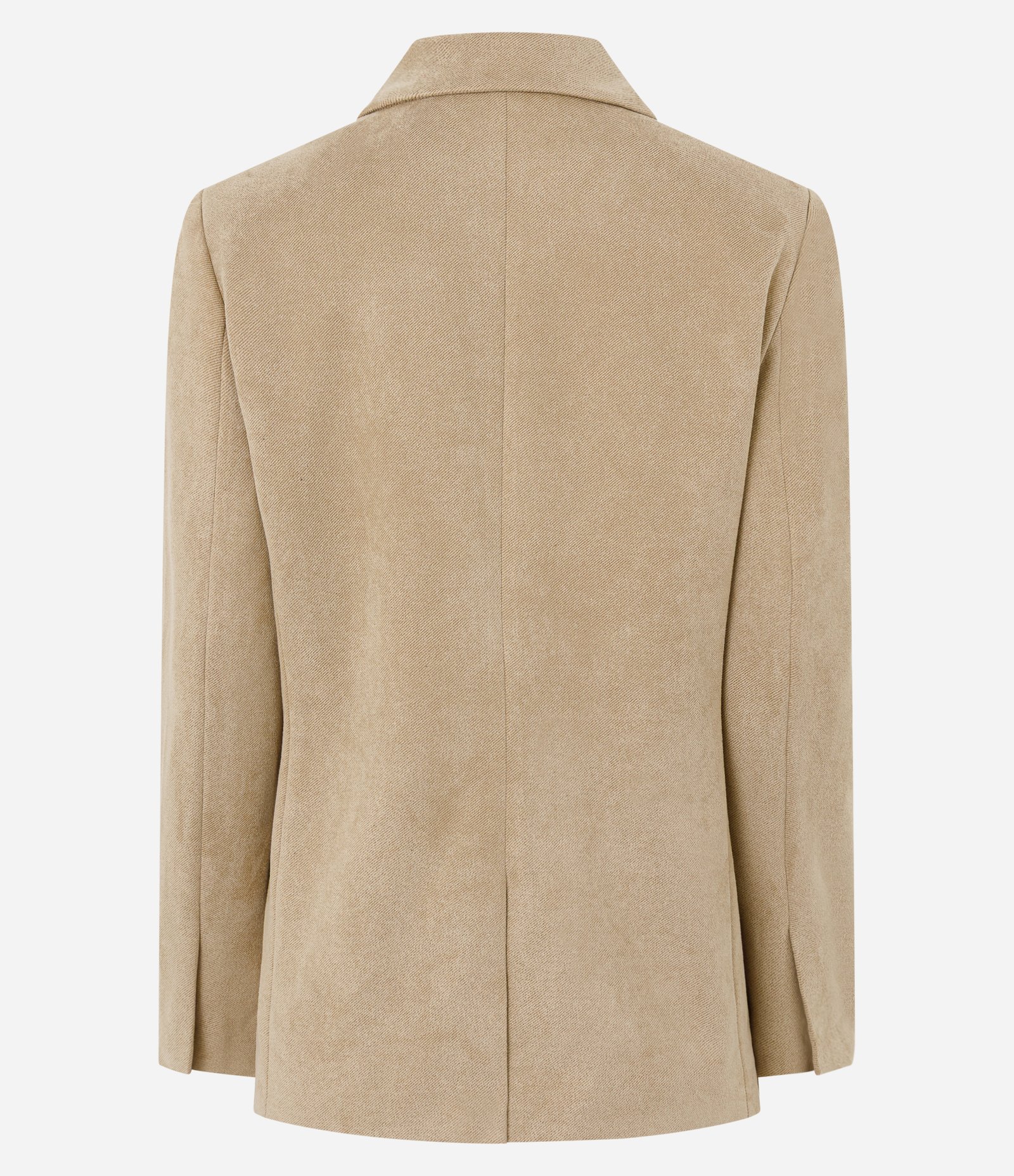 Blazer em Suede com Lapela e Bolsos Laterais Bege 3