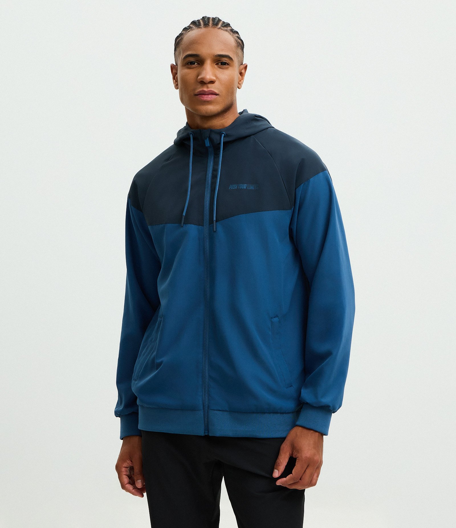 Jaqueta Esportiva Básica com Capuz Azul 1