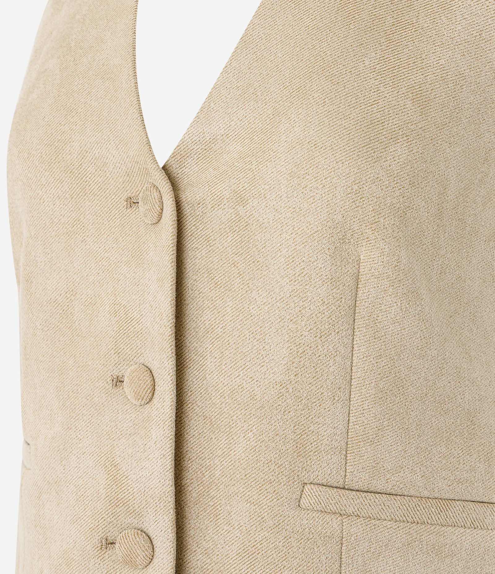 Colete Frente Única em Suede Bege 2