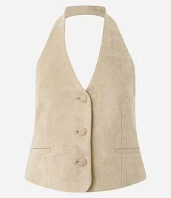 Colete Frente Única em Suede