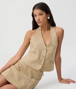 Colete Frente Única em Suede