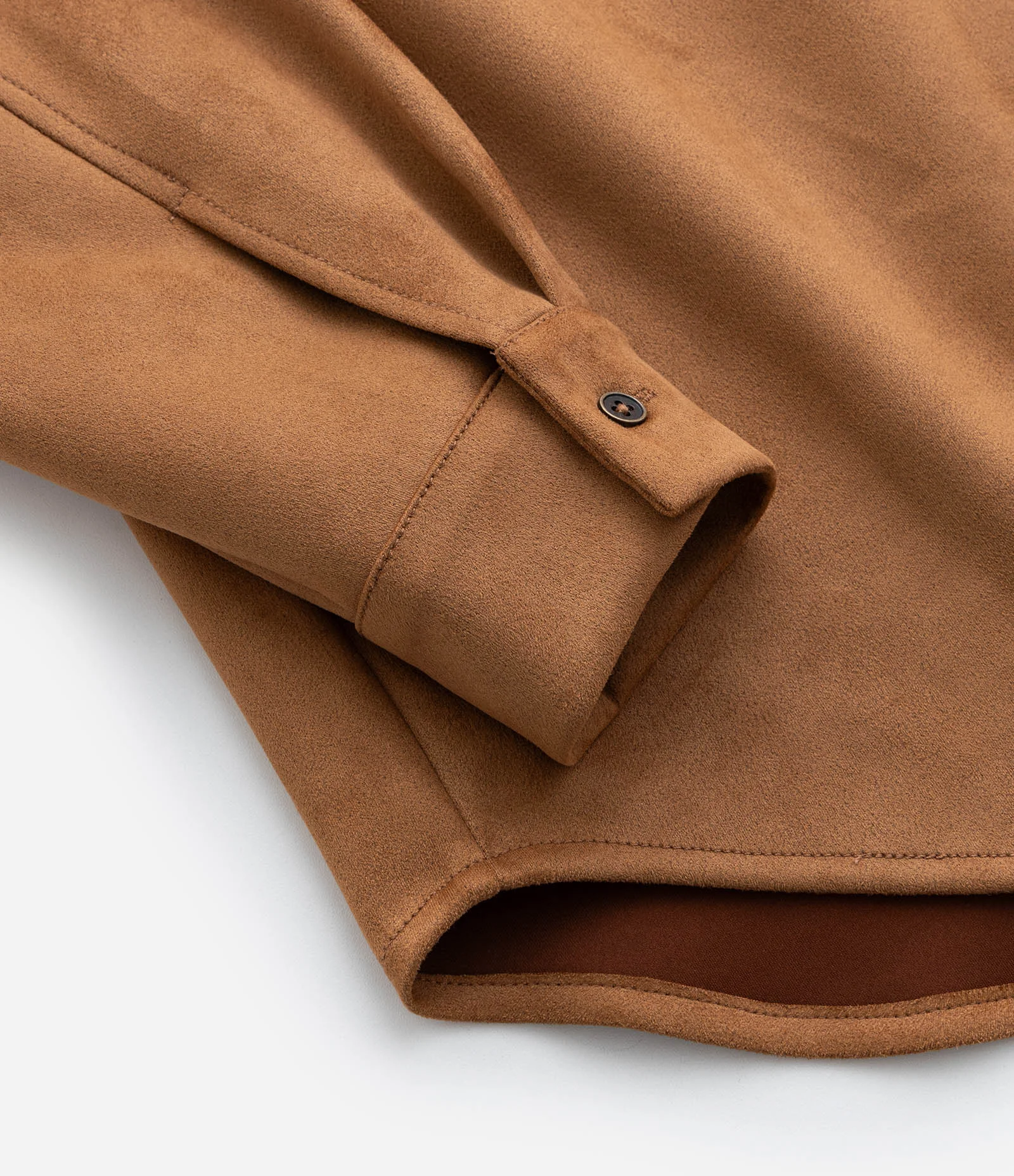 Camisa em Suede com Mangas Longas e Bolsinho Caramelo 9