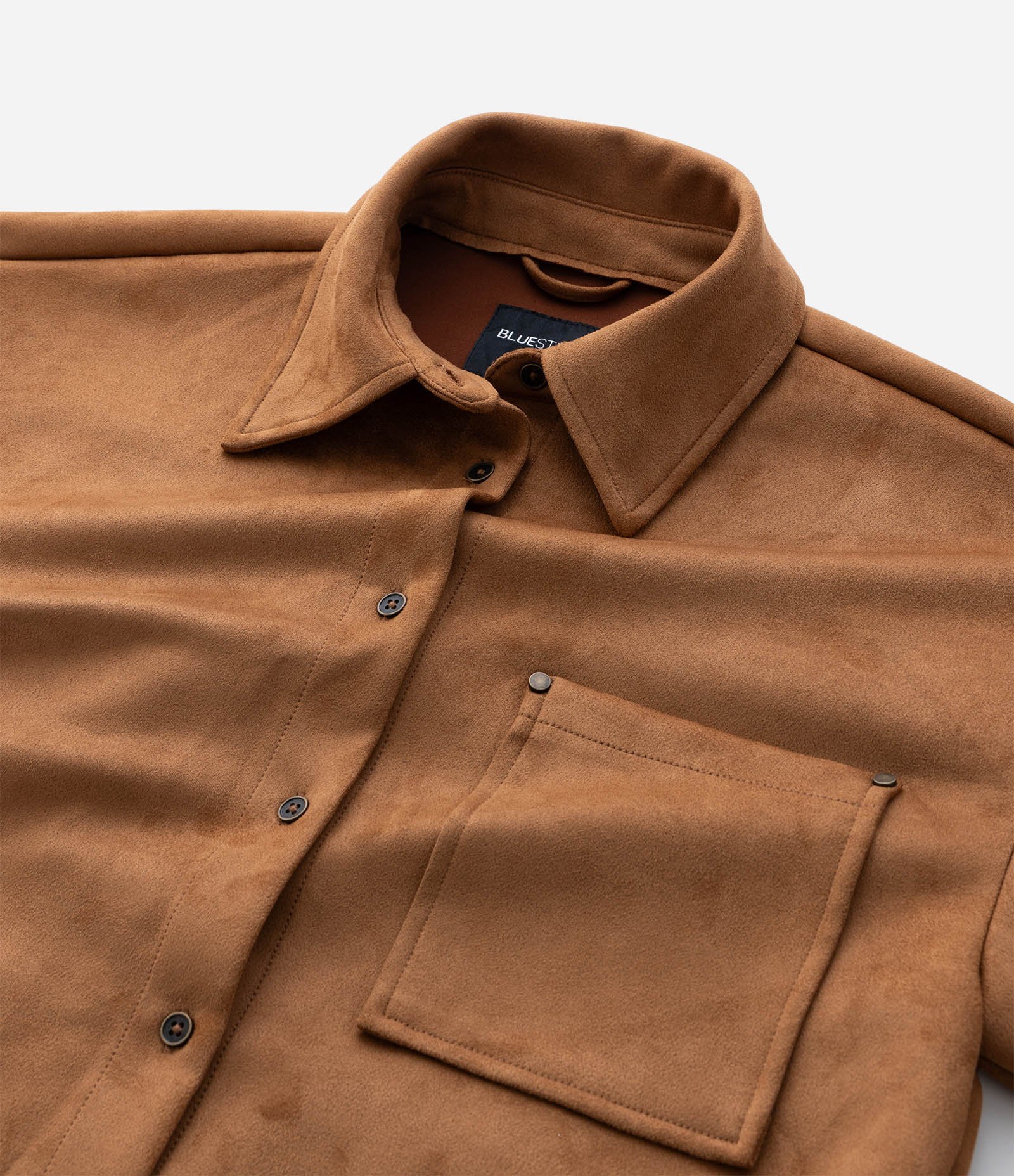 Camisa em Suede com Mangas Longas e Bolsinho Caramelo 10