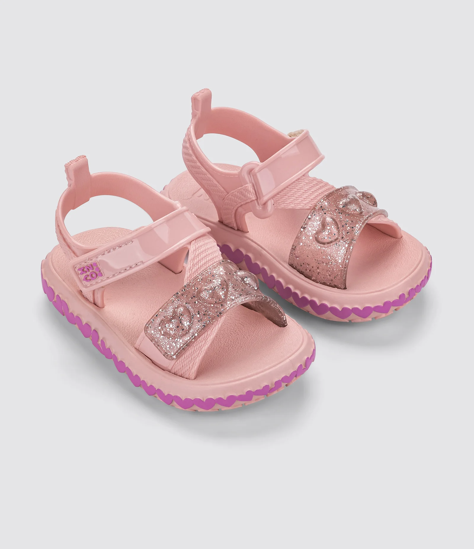 Sandália Infantil com Tiras e Corações Zaxy - Tam 19 ao 27 Rosa 1