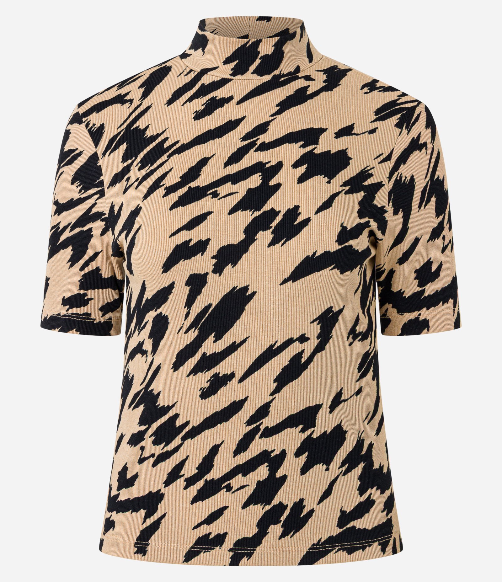 Blusa Canelada em Ribana com Estampa Tigre Marrom/Preto 5