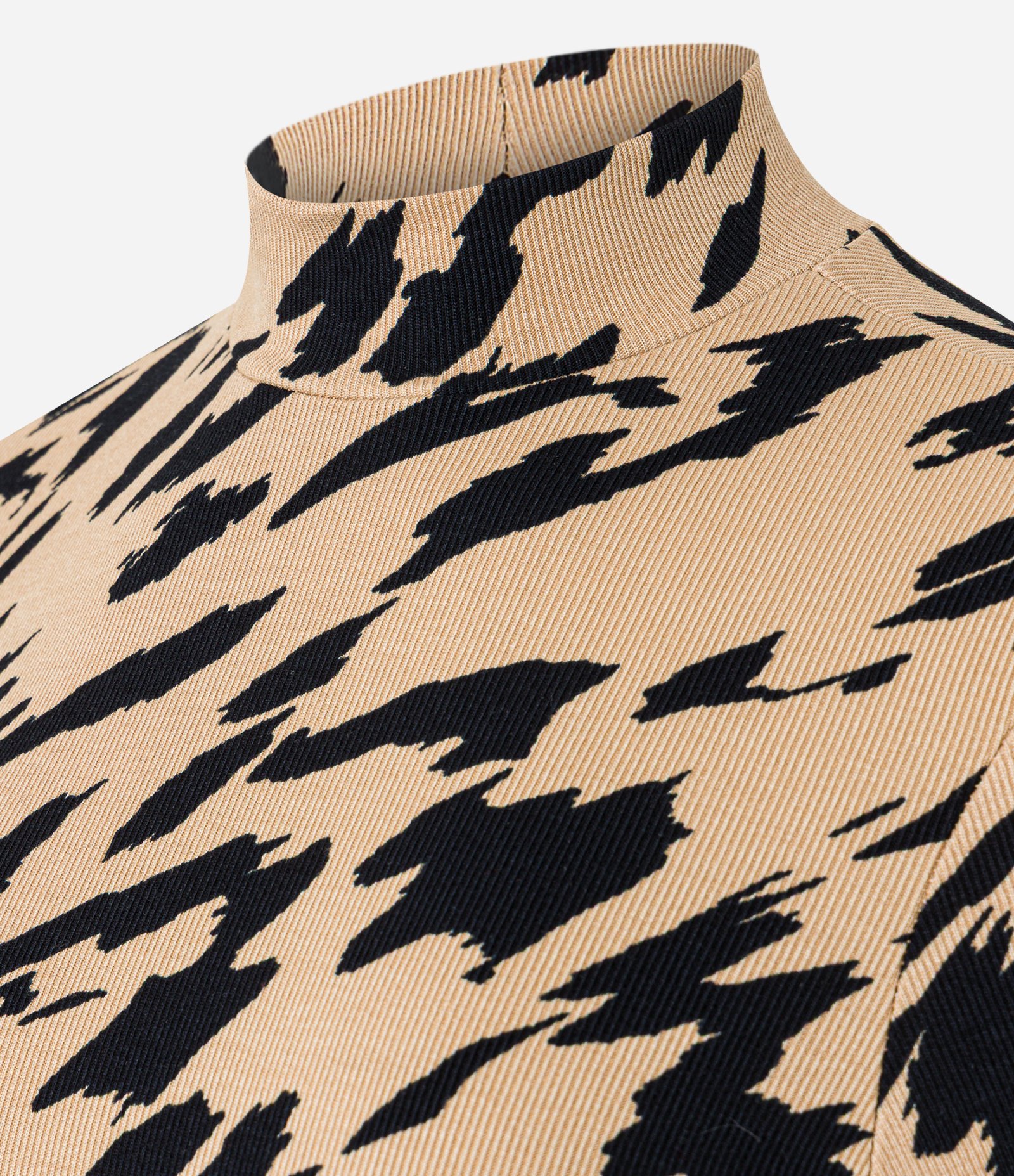 Blusa Canelada em Ribana com Estampa Tigre Marrom/Preto 6