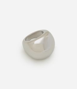 Maxi Anel Bold em Plástico Prateado