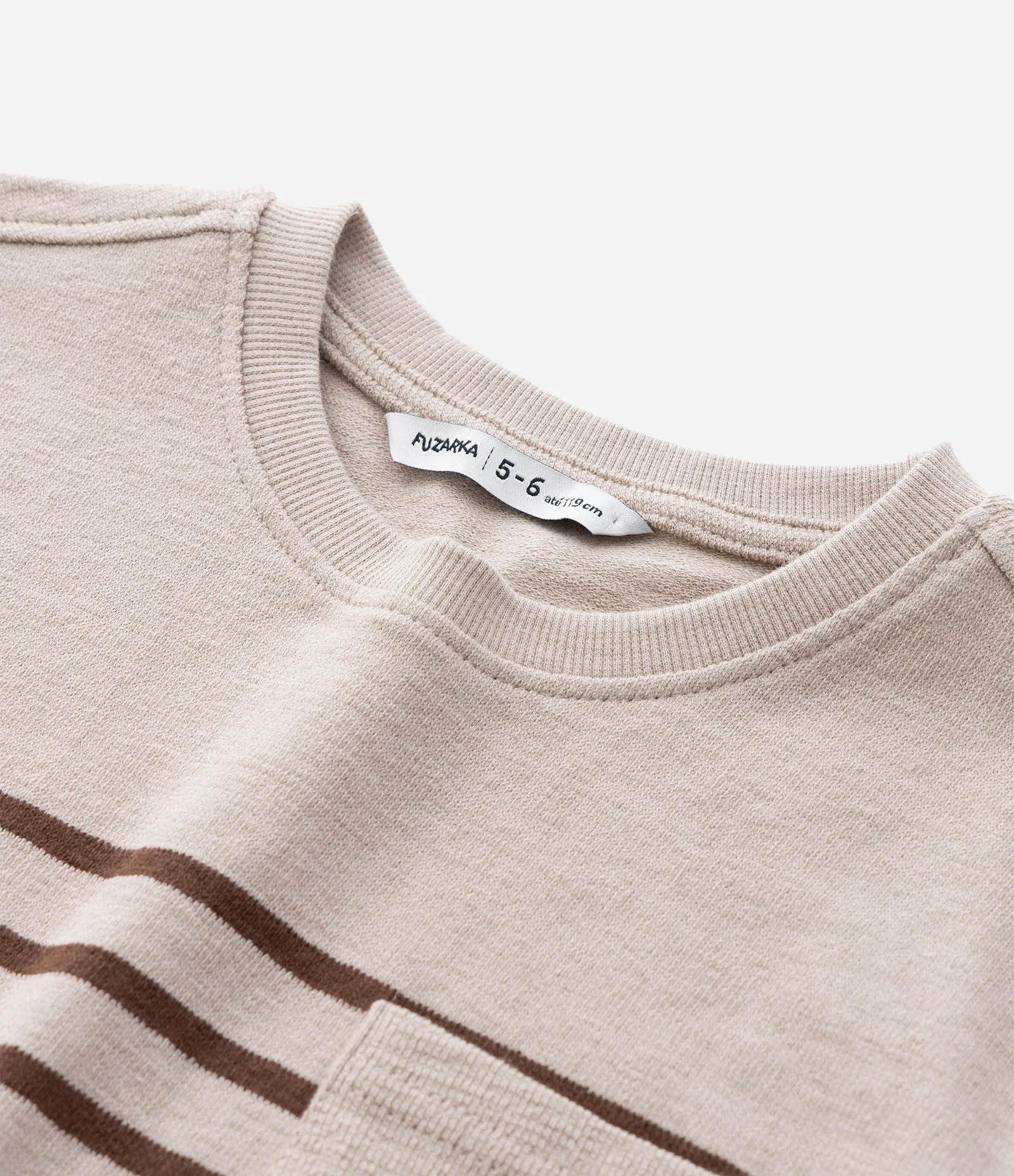 Camiseta Infantil Regular com Estampa de Listras e Bolsinho - Tam 5 a 14 Anos Marrom 5