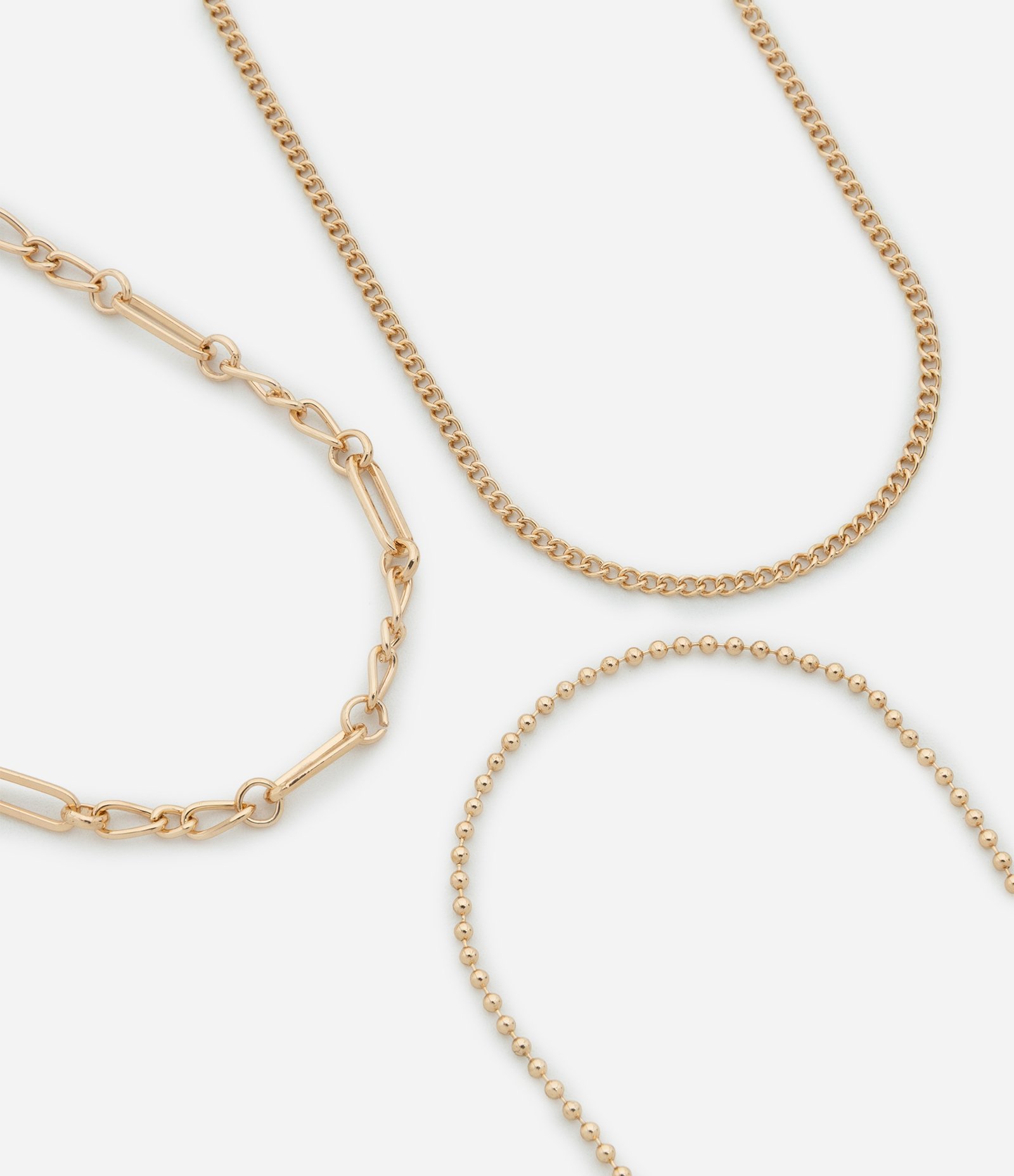 Colar Camadas com Correntes Variadas Dourado 1