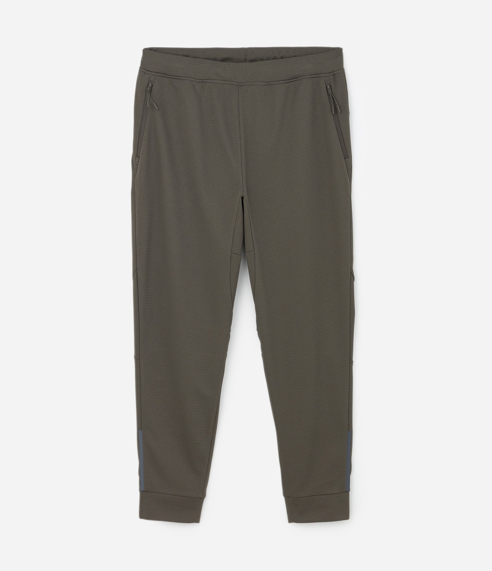 Calça Esportiva em Tecido Texturizado com Zíper nos Bolsos Verde Médio 5