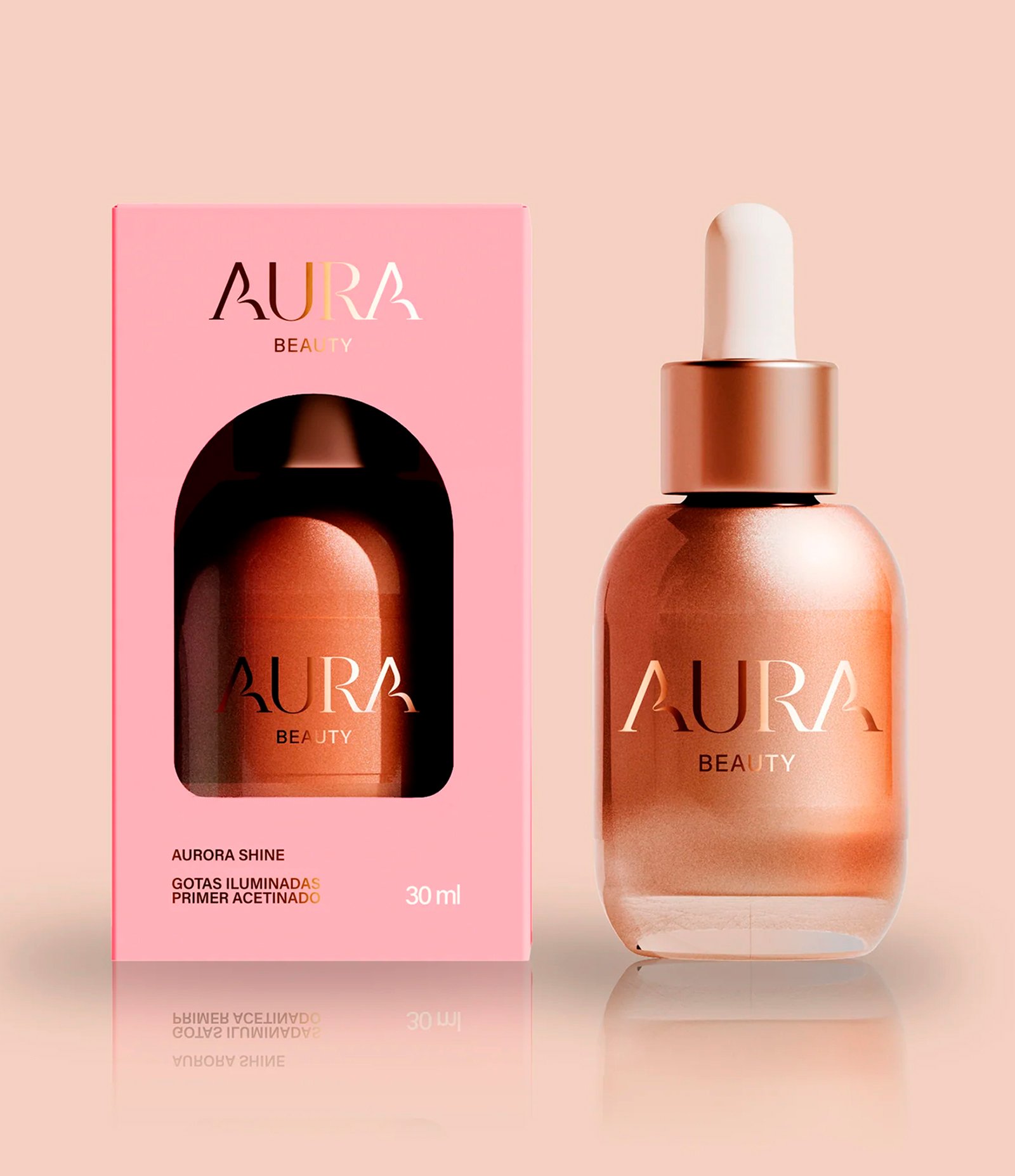 Gotas Iluminadoras Primer Acetinado Aura Beauty 30ml 2