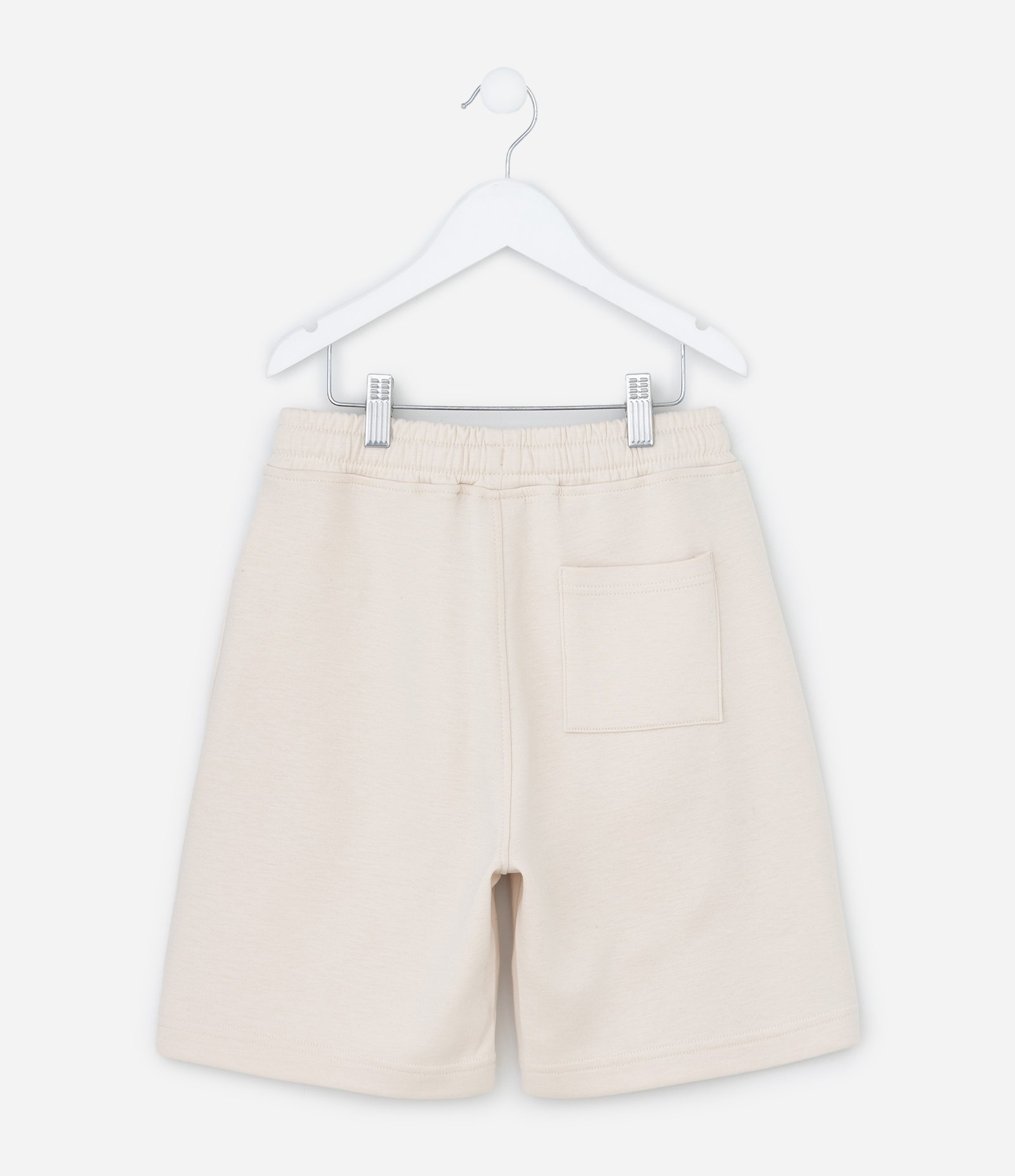 Bermuda Infantil em Moletom com Bolsos Laterais - Tam 5 a 14 Anos Off White 3