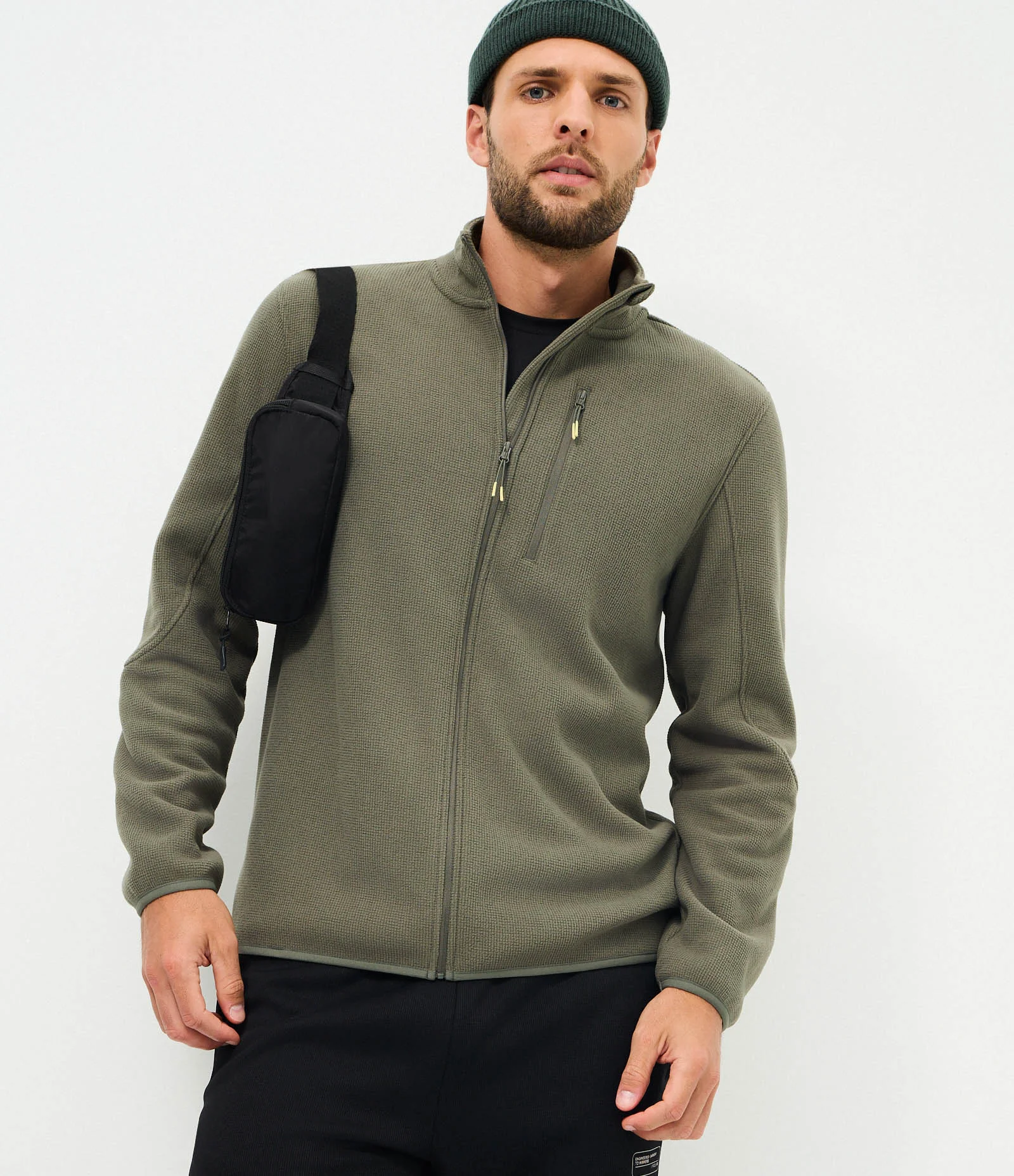 Blusão Texturizado Liso e Quadriculado com Tecnologia Térmica Verde 1