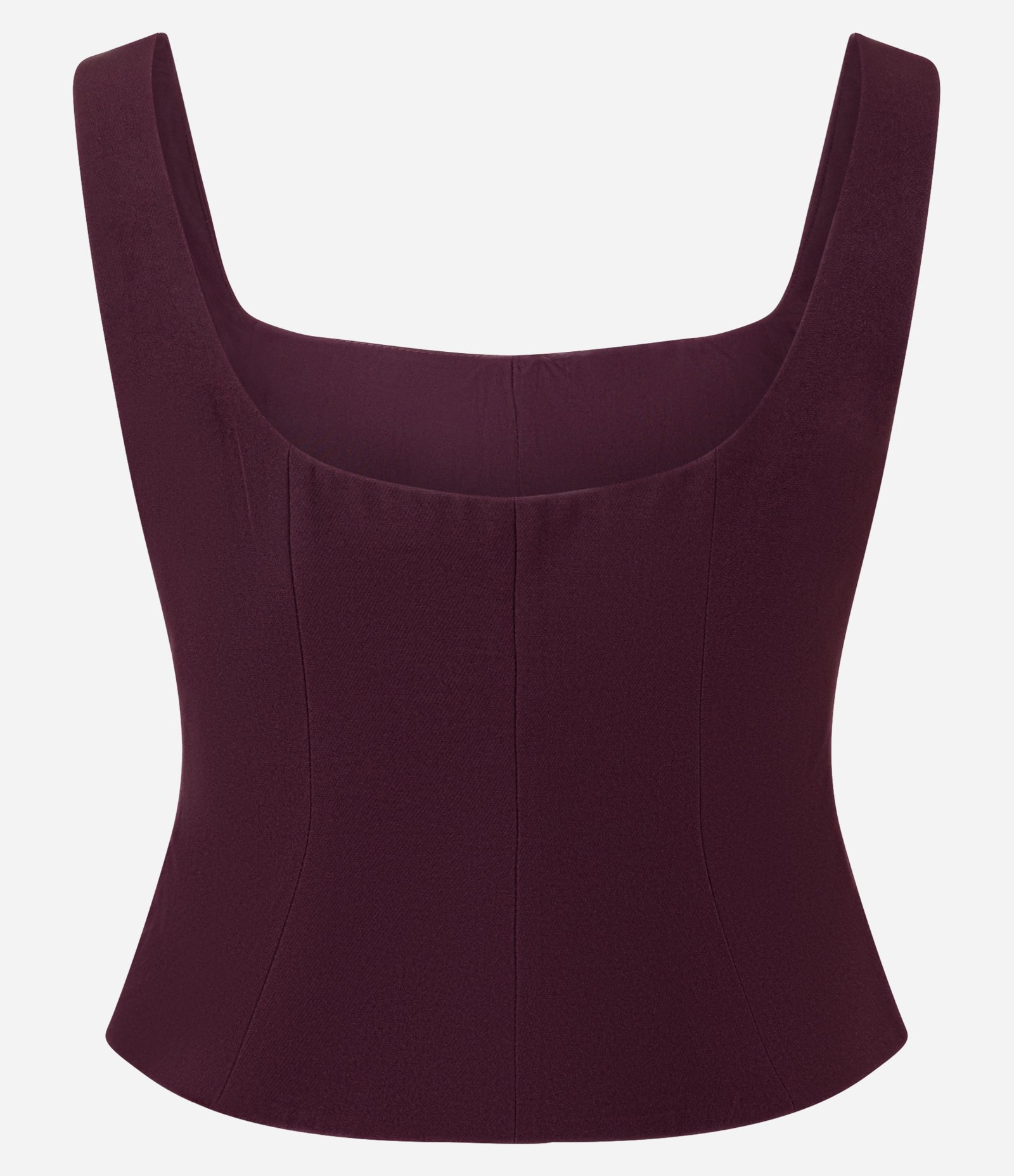 Blusa Alfaiatada com Decote Quadrado e Barra Estruturada Vinho 6