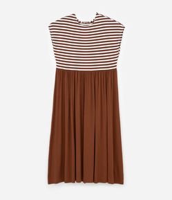 Vestido Midi em Viscolycra Listrado Lisa Curve & Plus Size