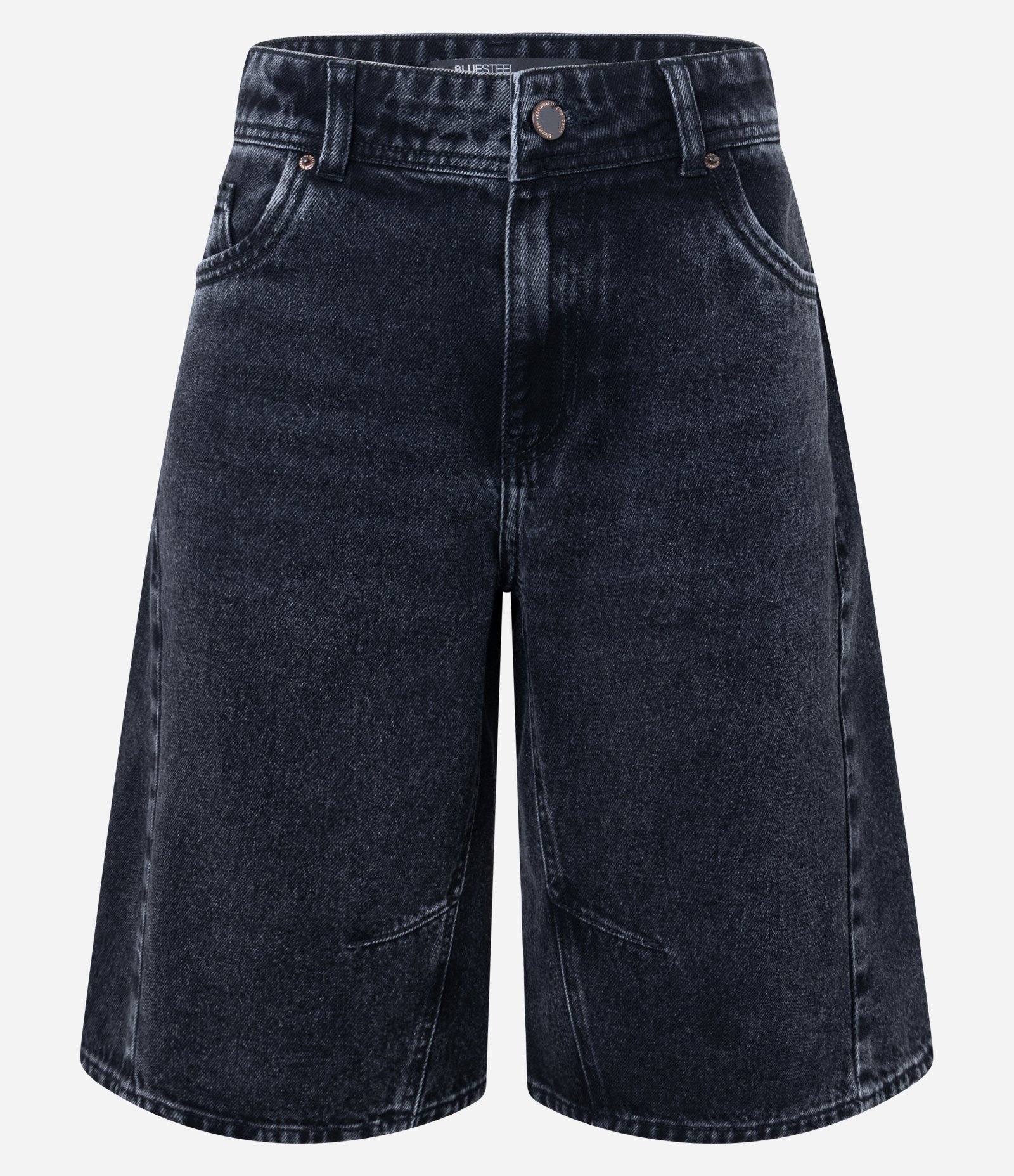 Bermuda Jorts em Jeans com Recortes Preto 7