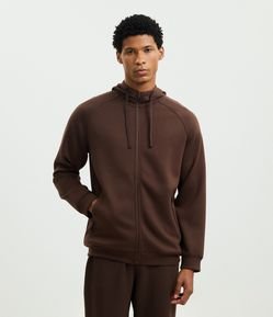 Casaco Tech Fleece Esportivo com Capuz e Zíper