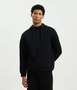 Casaco Tech Fleece Esportivo com Capuz e Zíper
