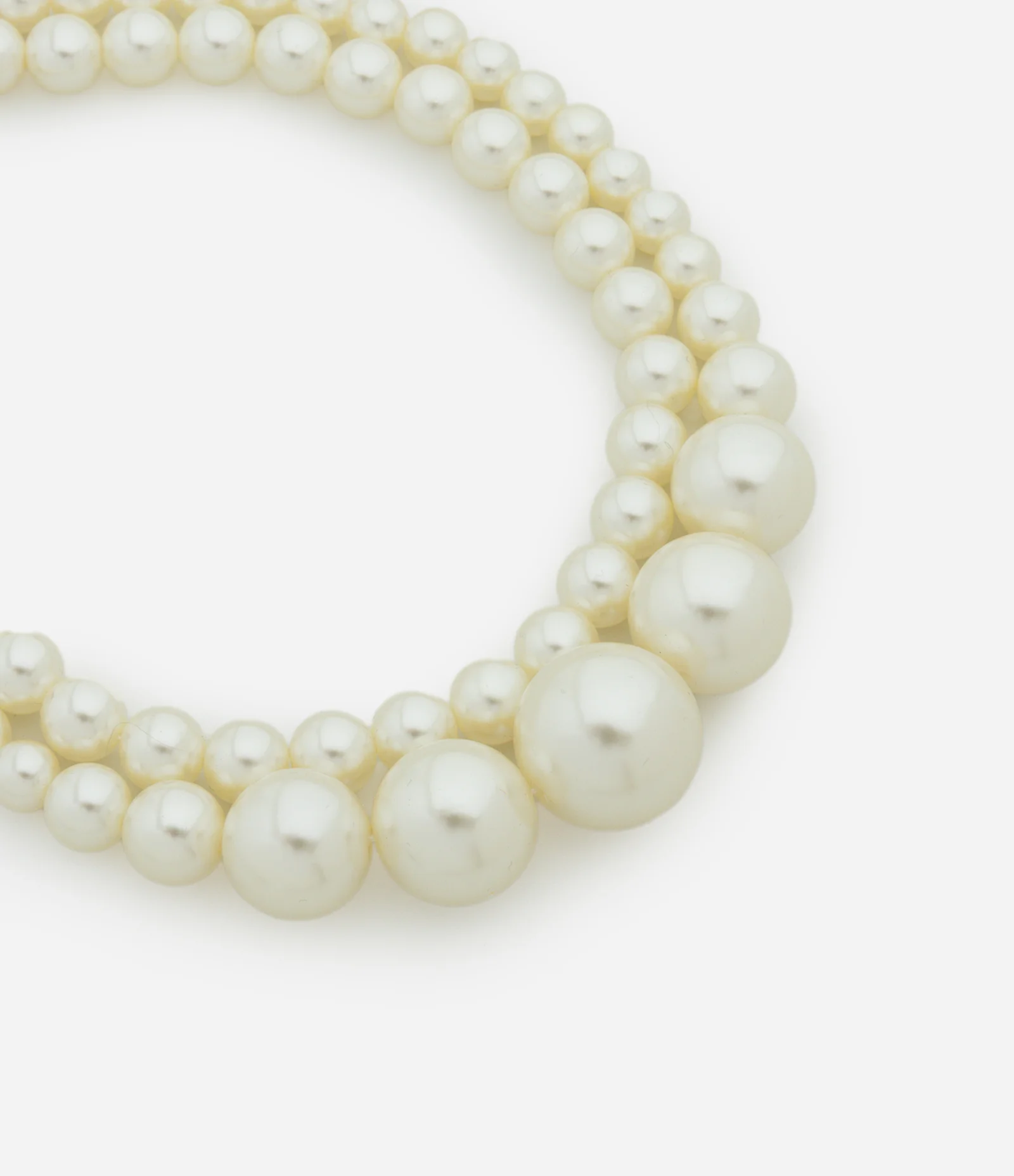 Colar Camadas com Pérolas Artificiais Off White 1