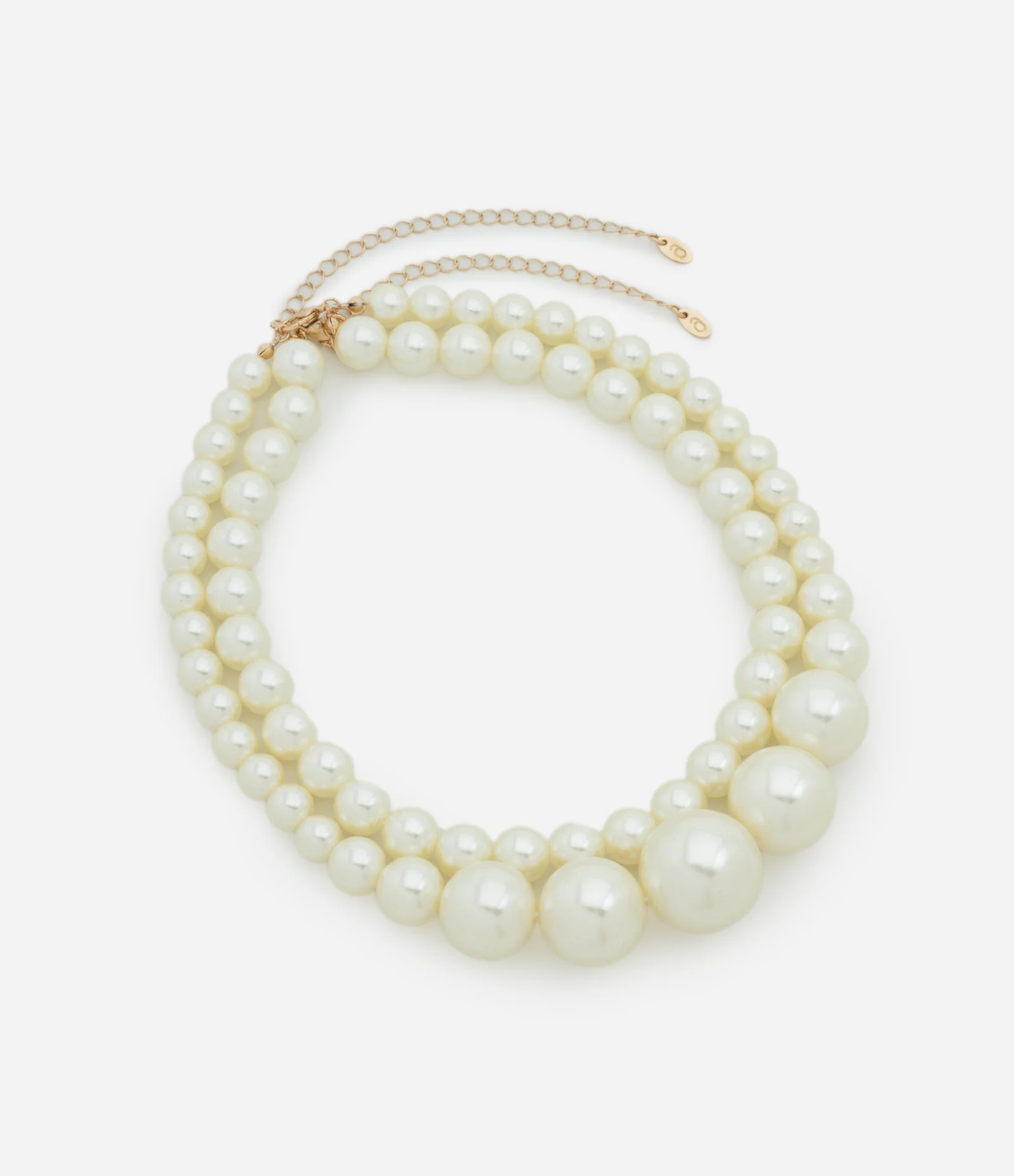 Colar Camadas com Pérolas Artificiais Off White 2