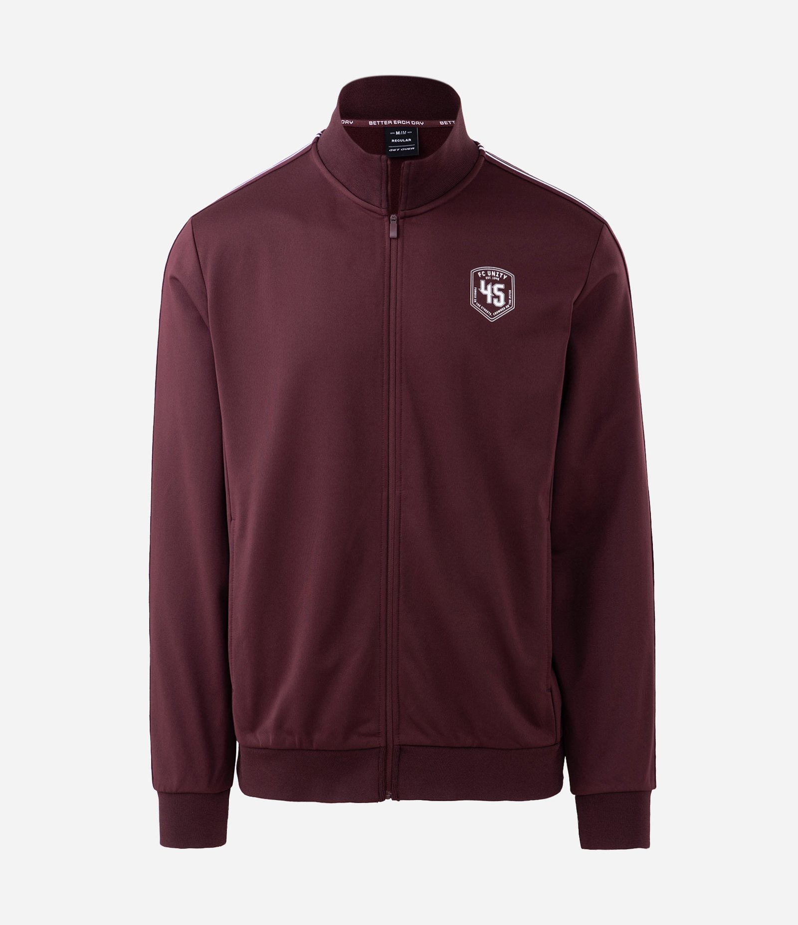 Casaco em Helanca Esportivo com Listras nos Ombros Bordô 4