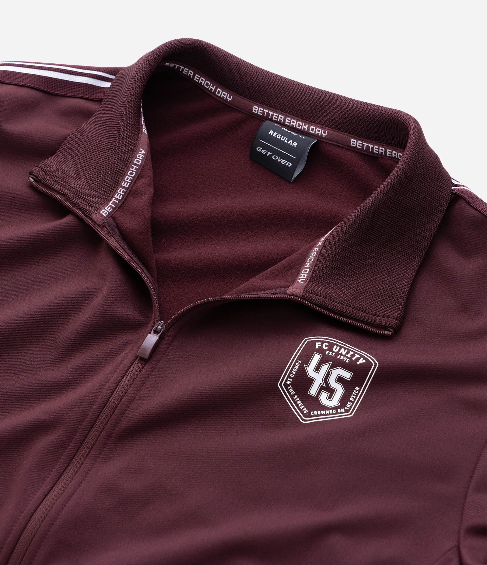 Casaco em Helanca Esportivo com Listras nos Ombros Bordô 9