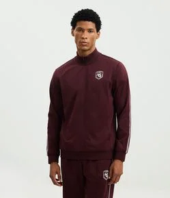 Casaco em Helanca Esportivo com Listras nos Ombros