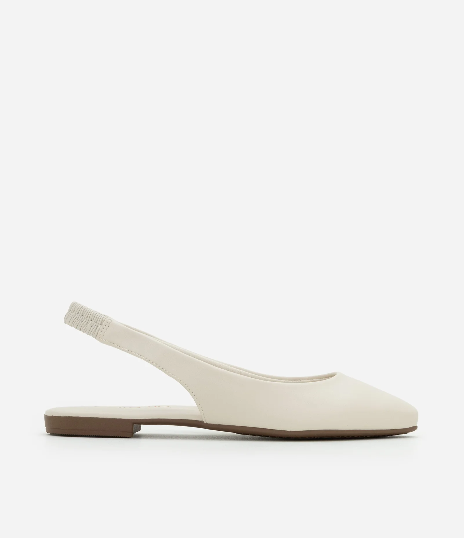 Sapatilha com Bico Fino e Tira com Elástico Off White 1