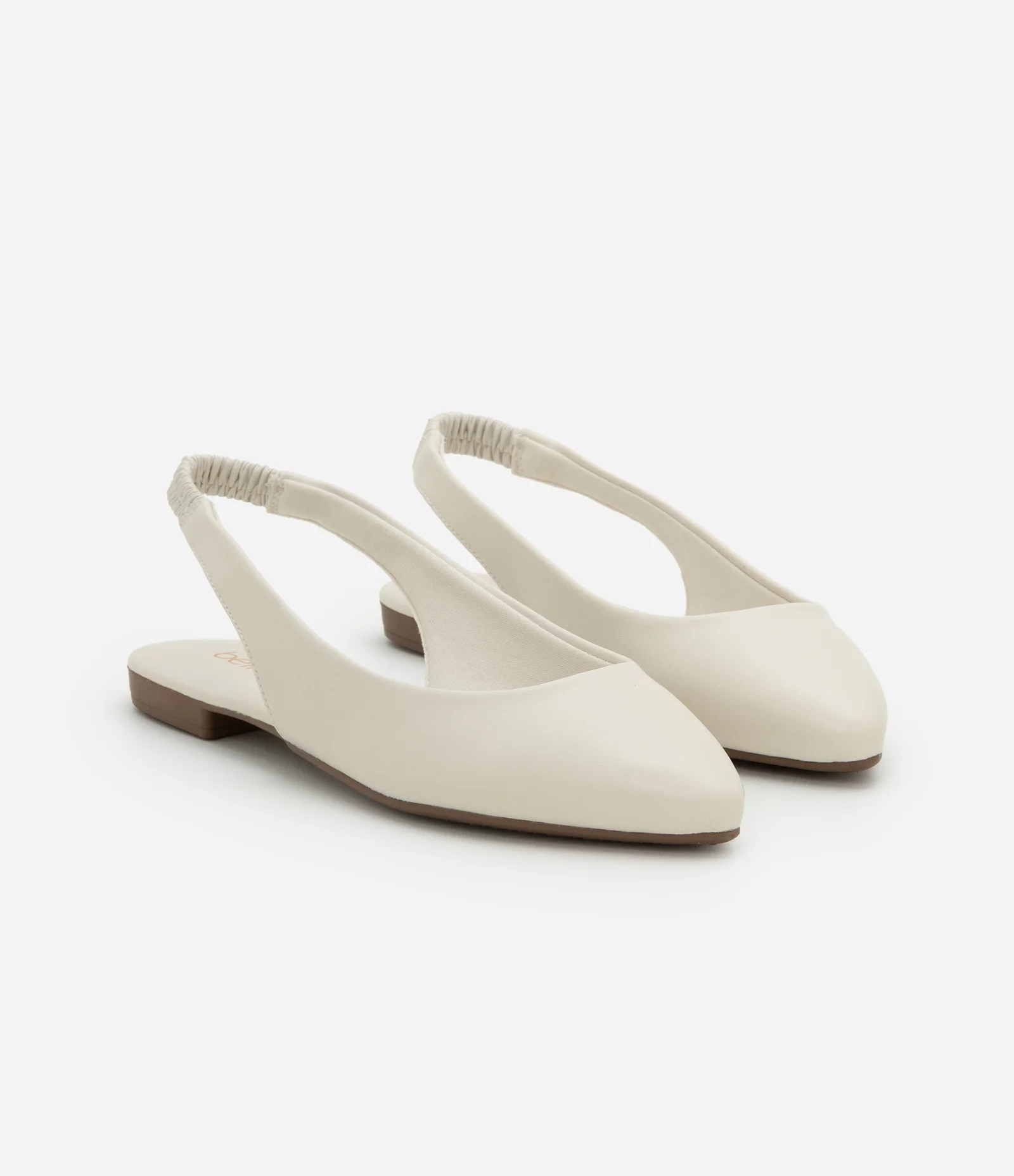 Sapatilha com Bico Fino e Tira com Elástico Off White 2