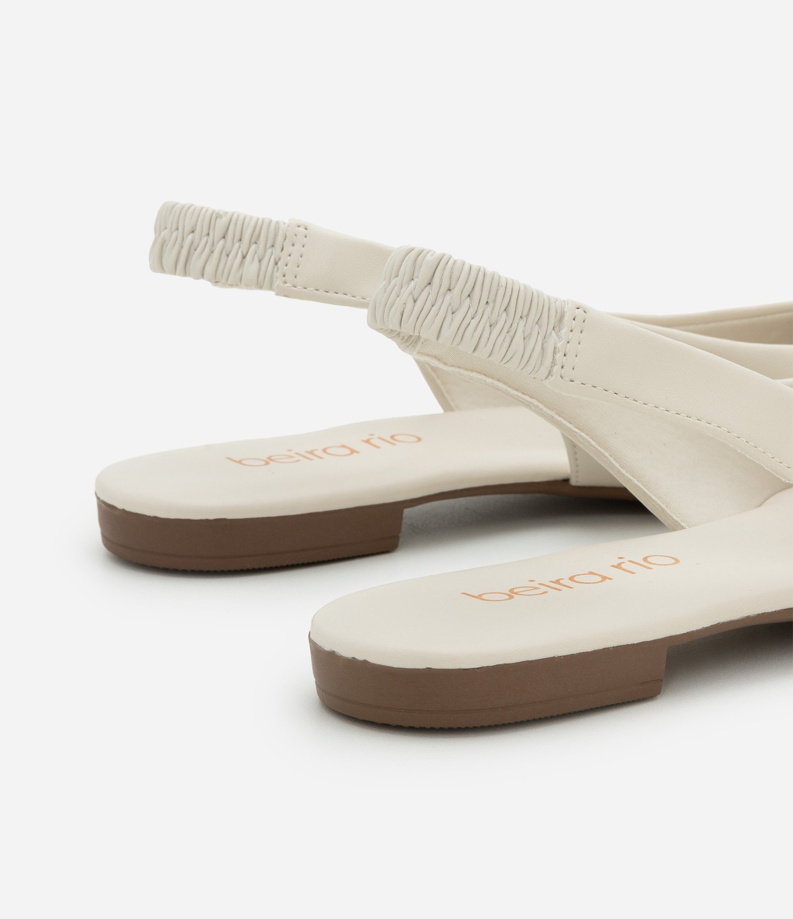 Sapatilha com Bico Fino e Tira com Elástico Off White 4