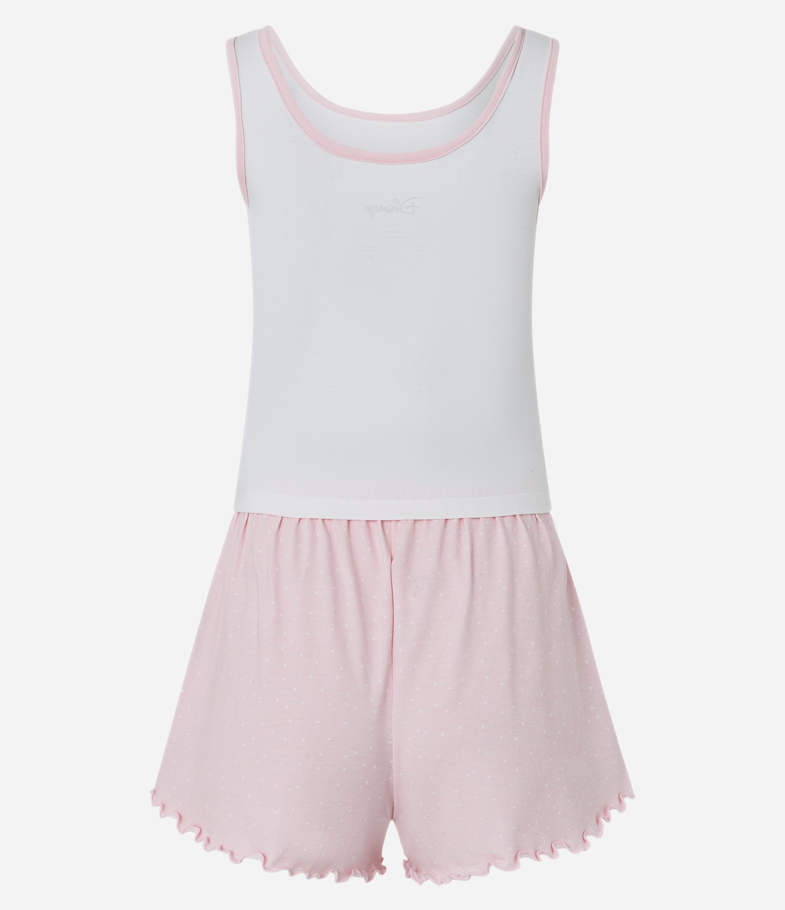 Pijama Short Doll Regata com Estampa High School Musical Branco/Rosa 2