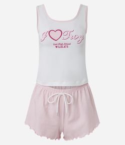 Pijama Short Doll Regata com Estampa High School Musical