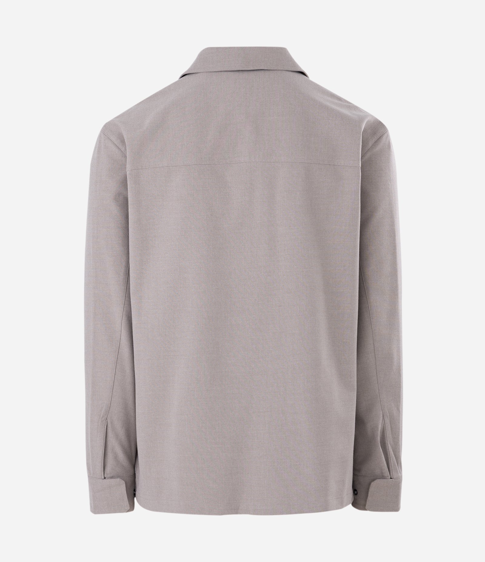 Camisa Comfort em Poliviscose com Bolsos Frontais Cinza Claro 2