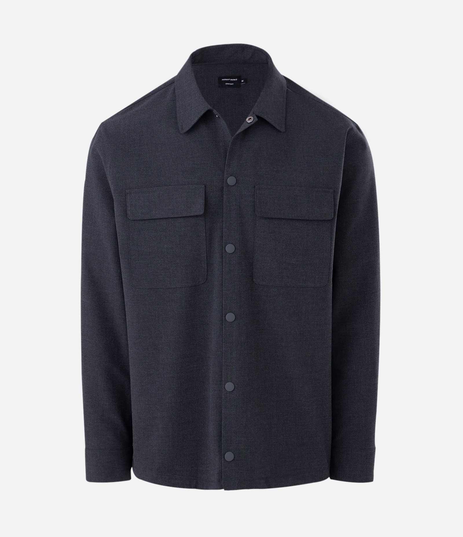 Camisa Comfort em Poliviscose com Bolsos Frontais Preto 4