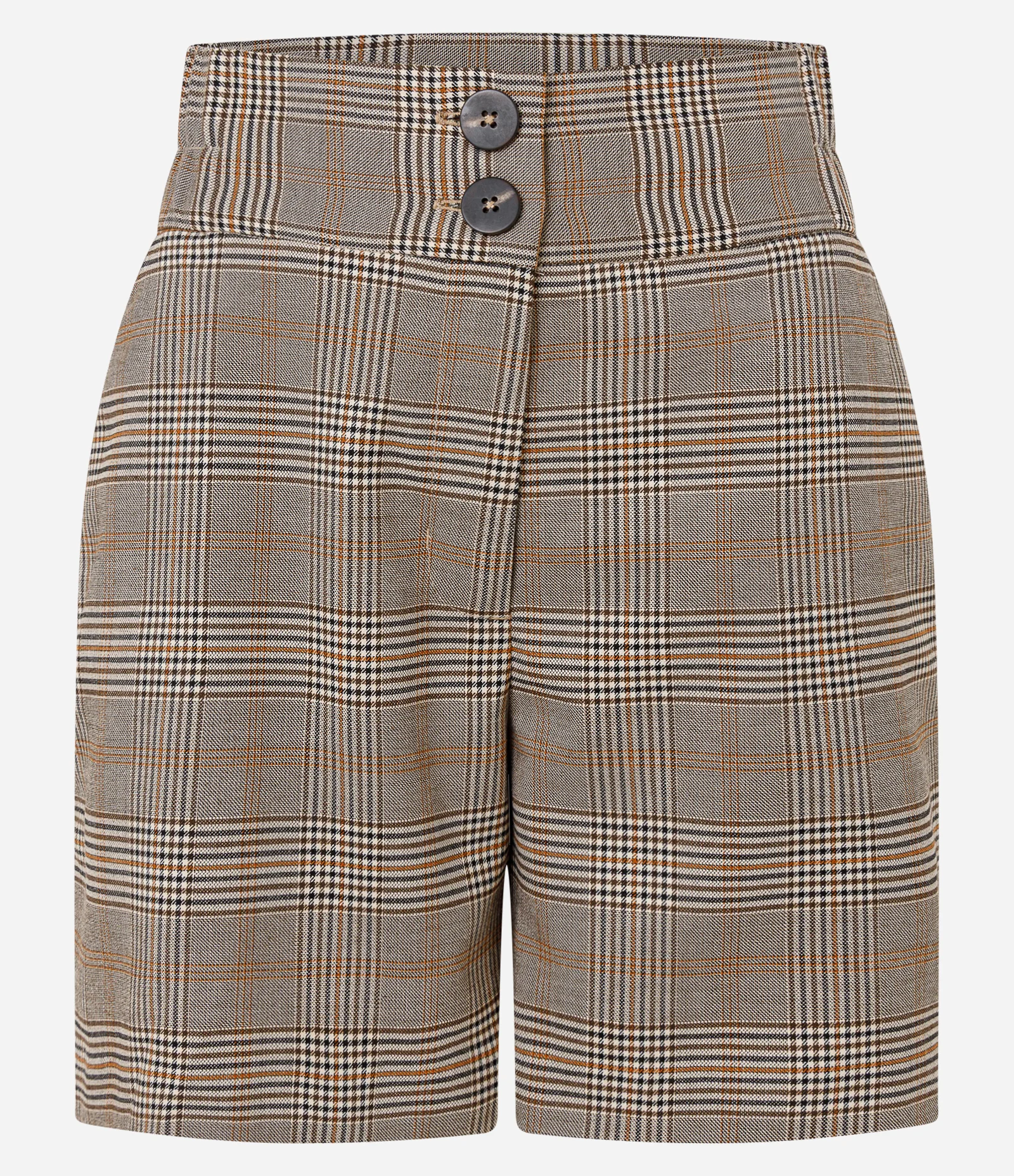 Short Alfaiatado em Crepe com Estampa Xadrez Cinza 1