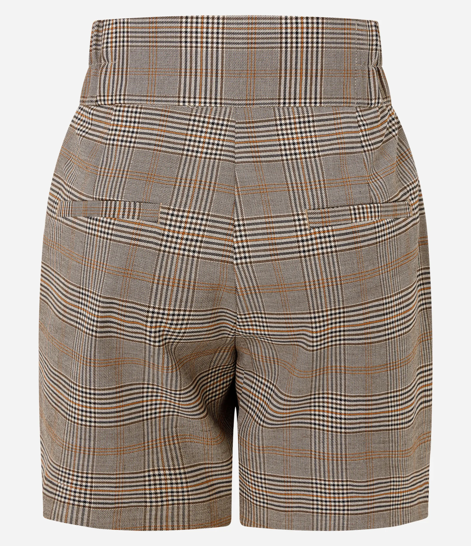Short Alfaiatado em Crepe com Estampa Xadrez Cinza 2